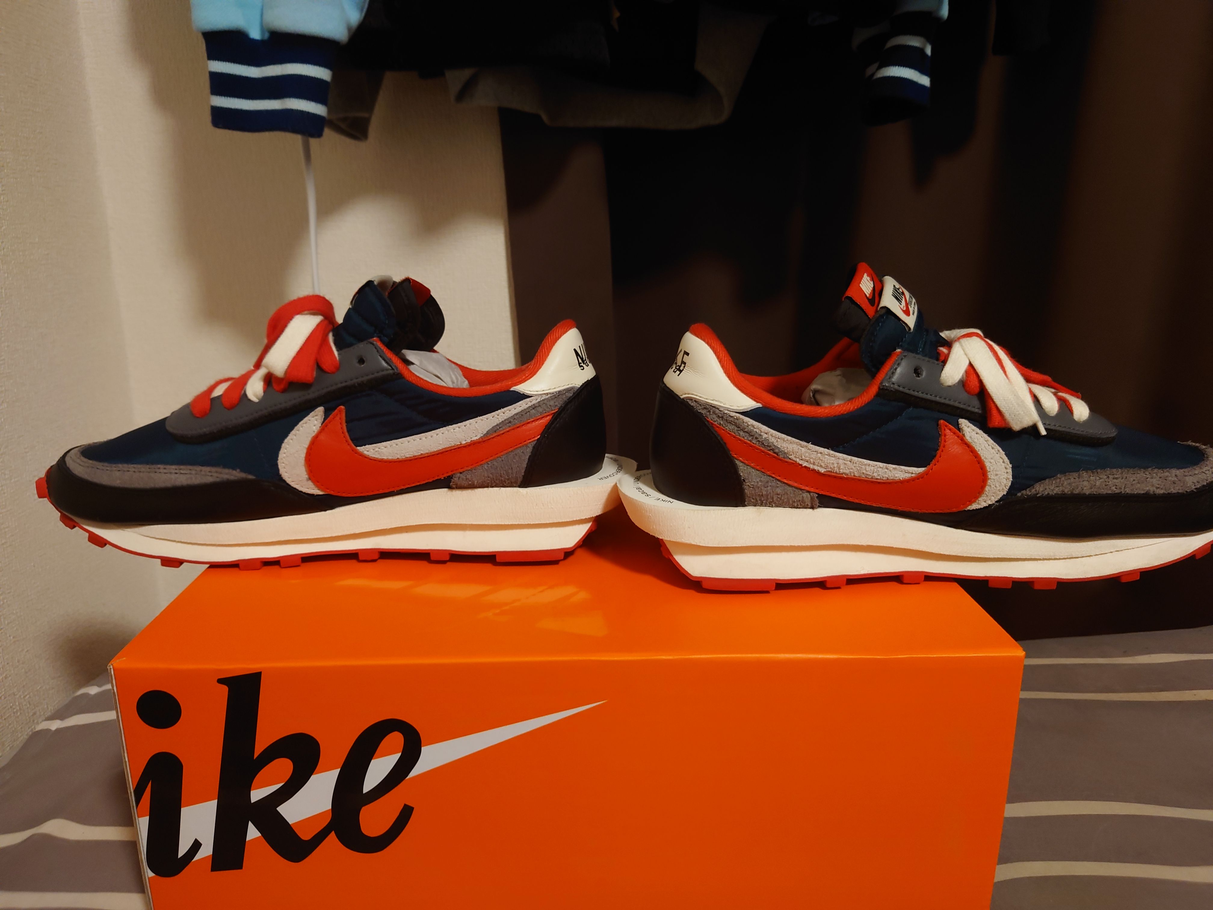 UNDERCOVER × sacai × Nike LD Waffle "Midnight Spruce/Pale Ivory-Dark Grey-University Red"