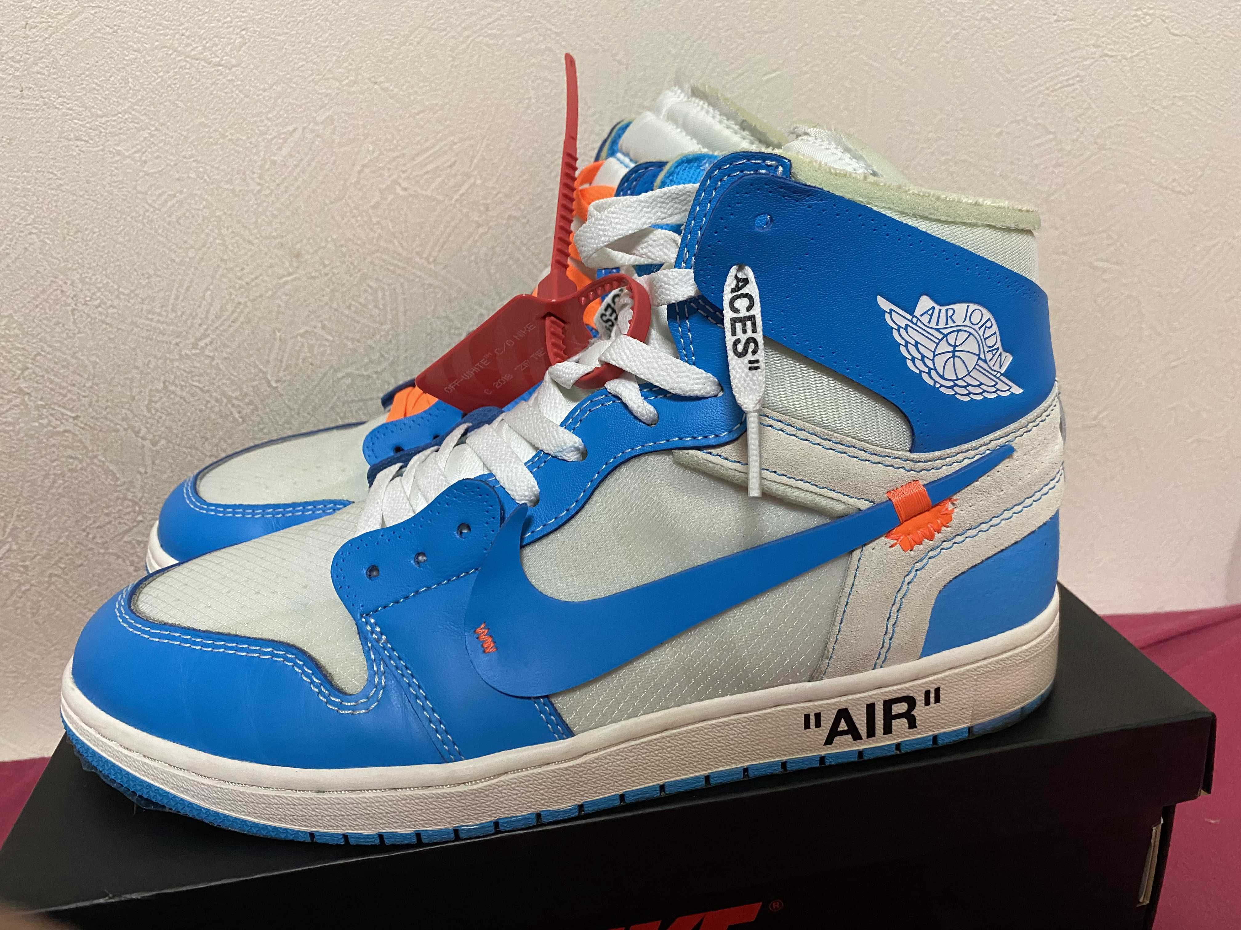 Off-White × Nike Air Jordan 1 High UNC "White/Dark Powder Blue"