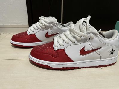Supreme × Nike Dunk Low "Varsity Red/White"
