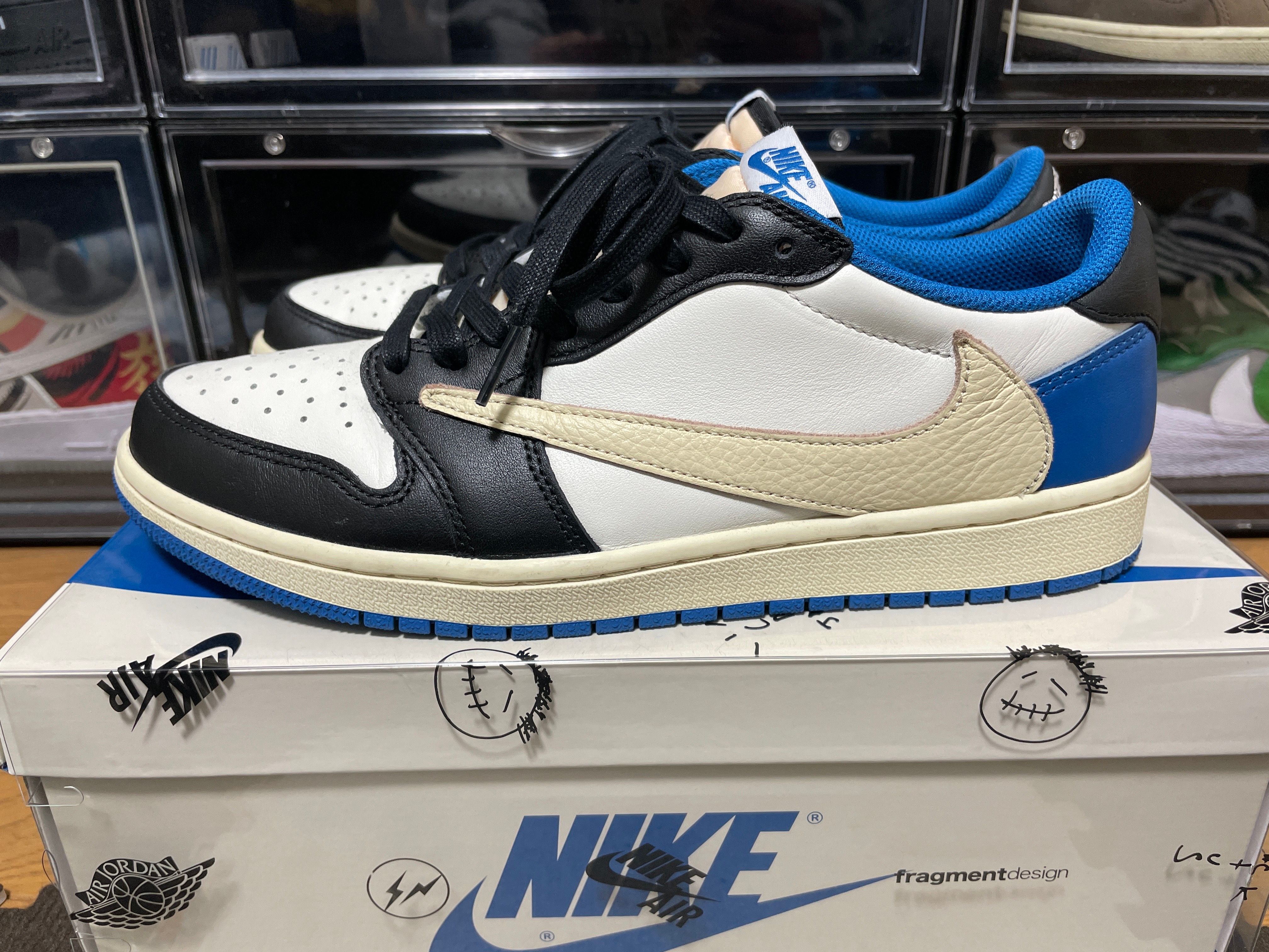 Travis Scott × fragment design × Nike Air Jordan 1 Low OG SP "Military Blue"