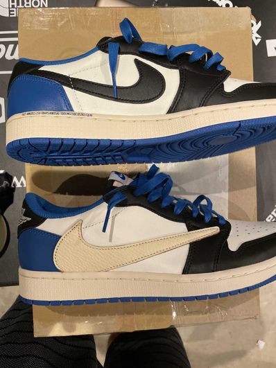Travis Scott × fragment design × Nike Air Jordan 1 Low OG SP "Military Blue"