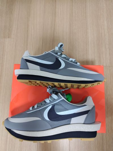 CLOT × Sacai × Nike LD Waffle "Grey Obsidian/Cool Grey"
