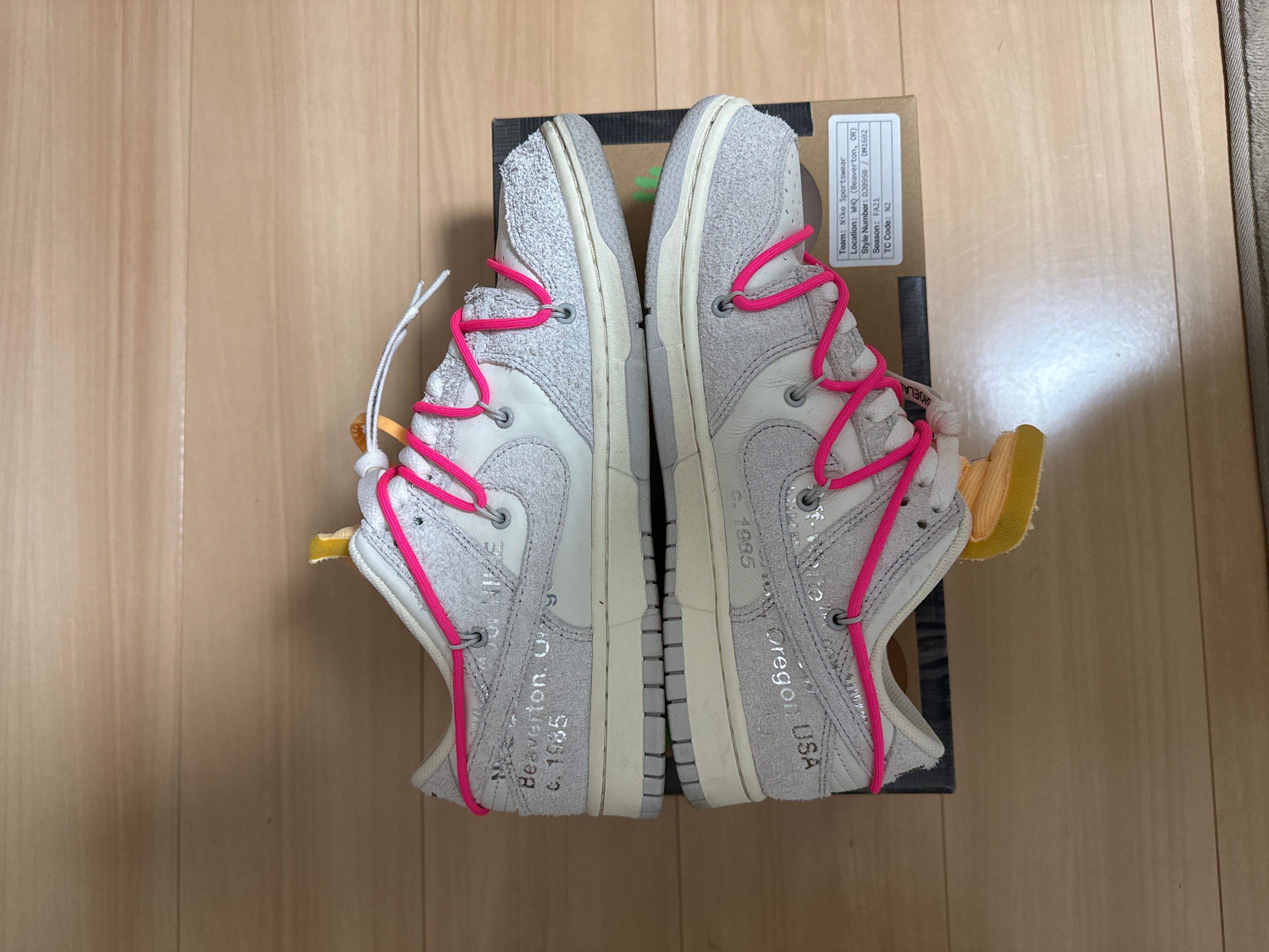 Off-White × Nike Dunk Low "Sail/Neutral Gray/Hyper Pink"