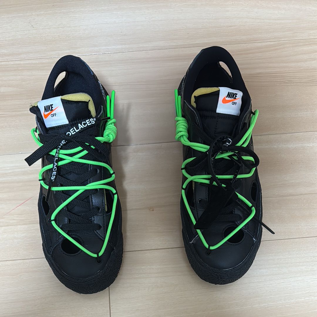 Off-White × Nike Blazer Low "Black and Electro Green"