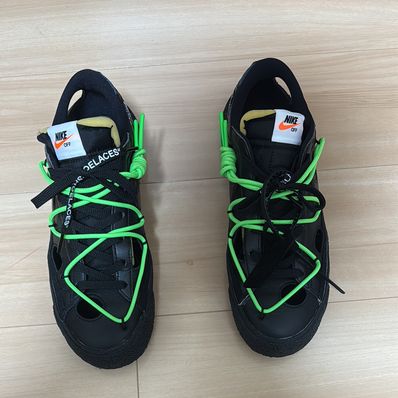 Off-White × Nike Blazer Low "Black and Electro Green"