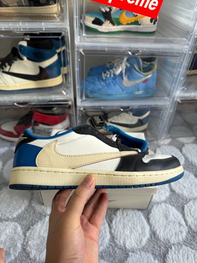 Travis Scott × fragment design × Nike Air Jordan 1 Low OG SP "Military Blue"