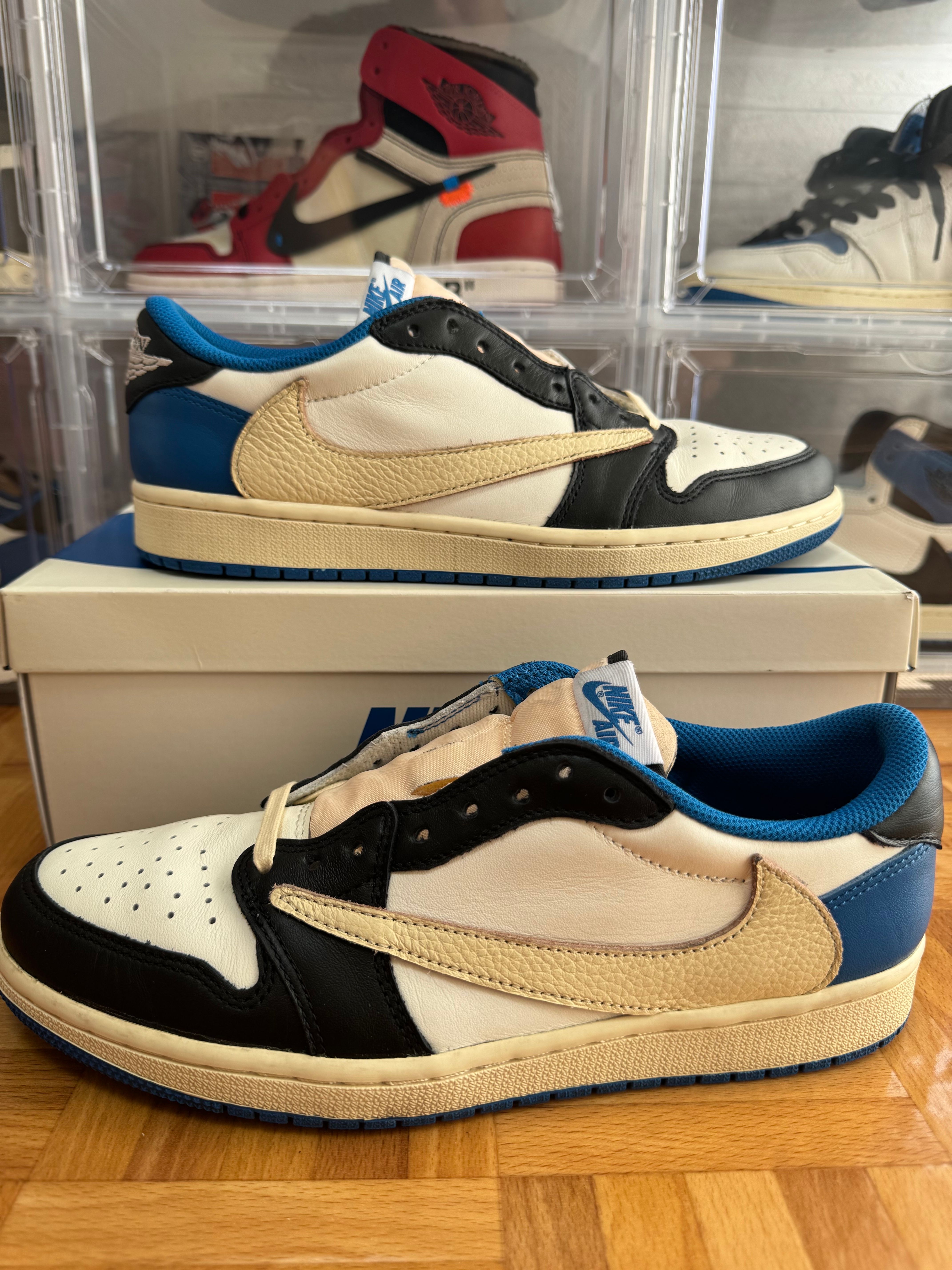Travis Scott × fragment design × Nike Air Jordan 1 Low OG SP "Military Blue"