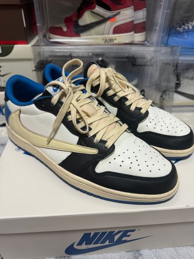 Travis Scott × fragment design × Nike Air Jordan 1 Low OG SP "Military Blue"