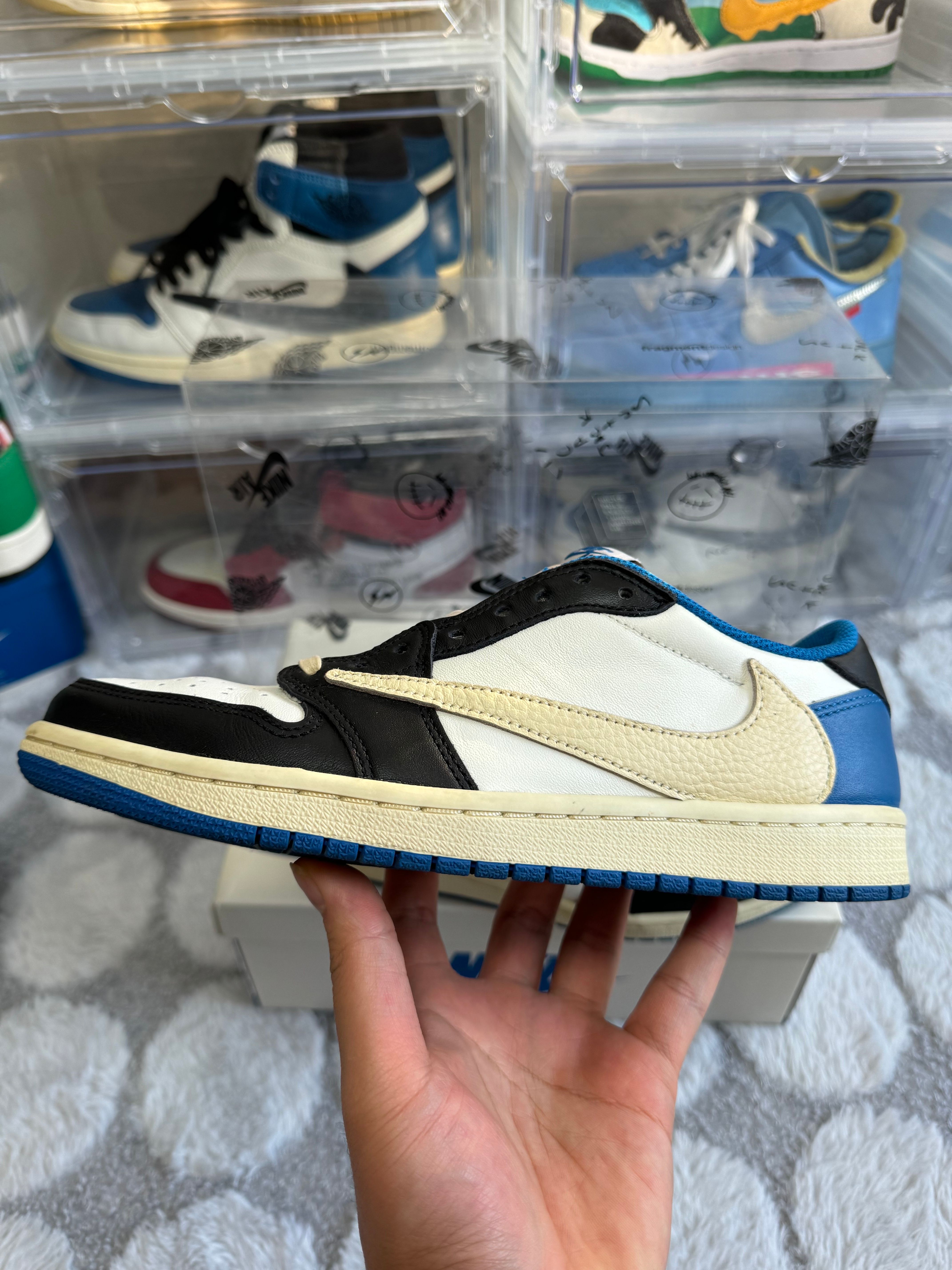 Travis Scott × fragment design × Nike Air Jordan 1 Low OG SP "Military Blue"