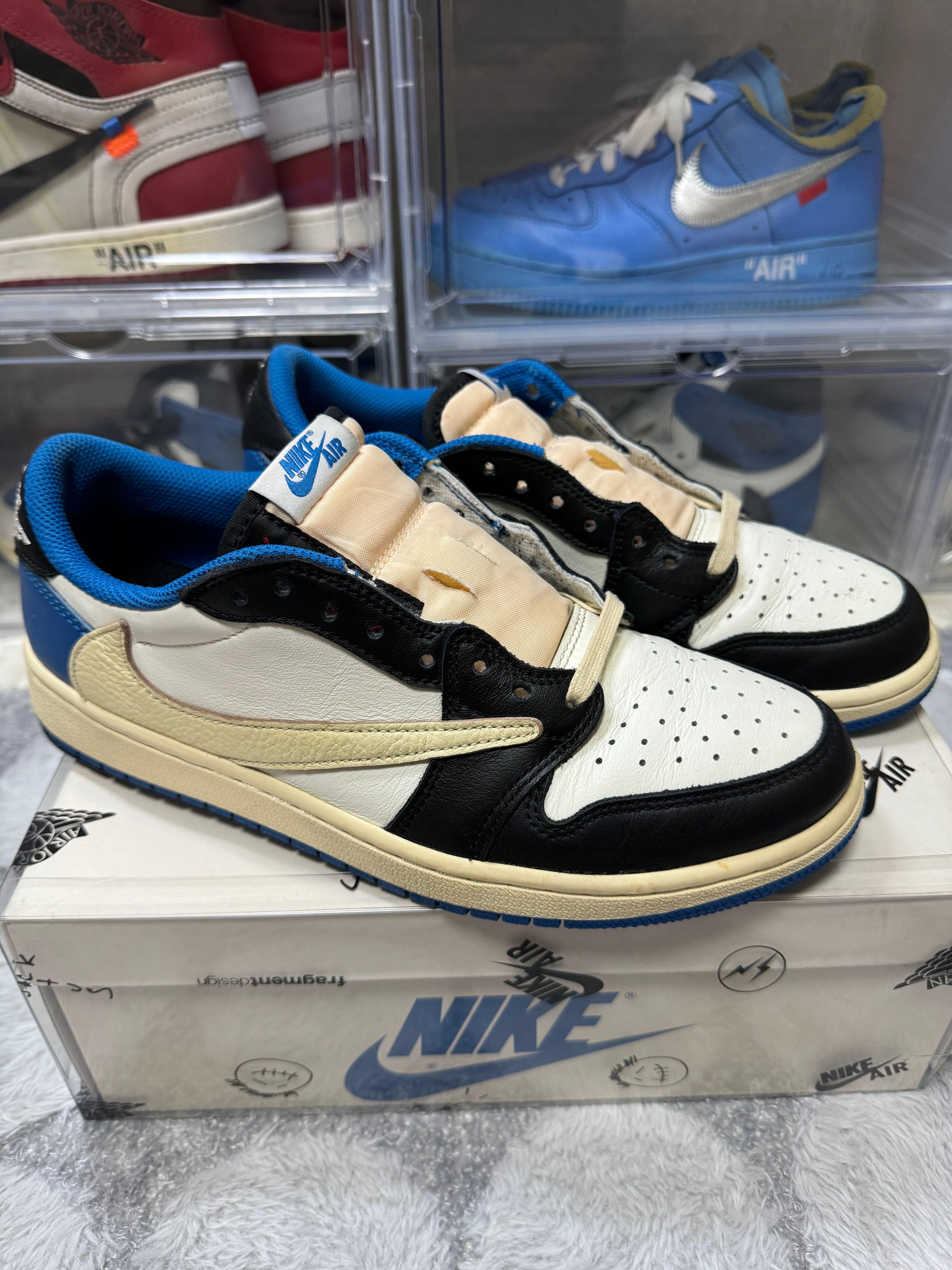 Travis Scott × fragment design × Nike Air Jordan 1 Low OG SP "Military Blue"