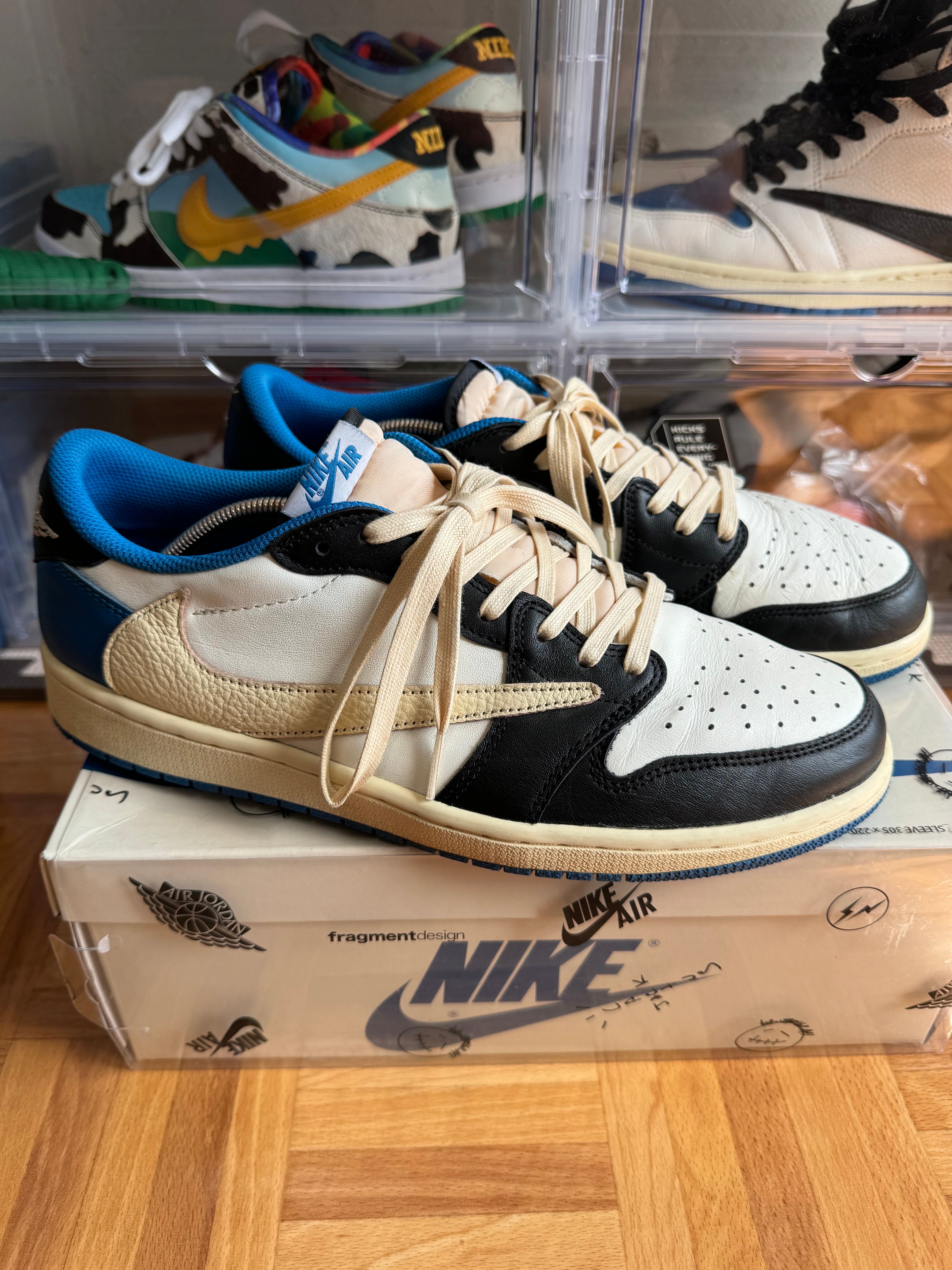Travis Scott × fragment design × Nike Air Jordan 1 Low OG SP "Military Blue"