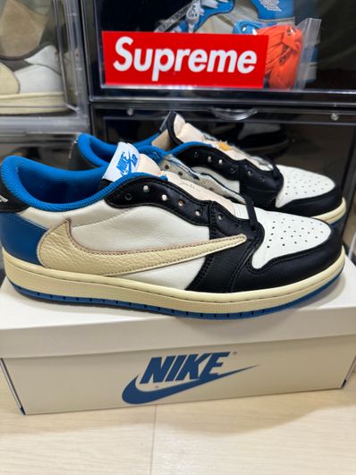 Travis Scott × fragment design × Nike Air Jordan 1 Low OG SP "Military Blue"