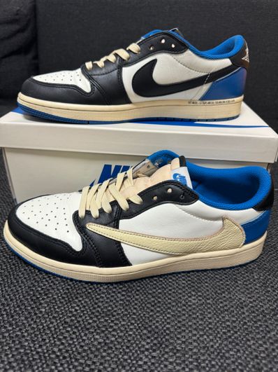 Travis Scott × fragment design × Nike Air Jordan 1 Low OG SP "Military Blue"