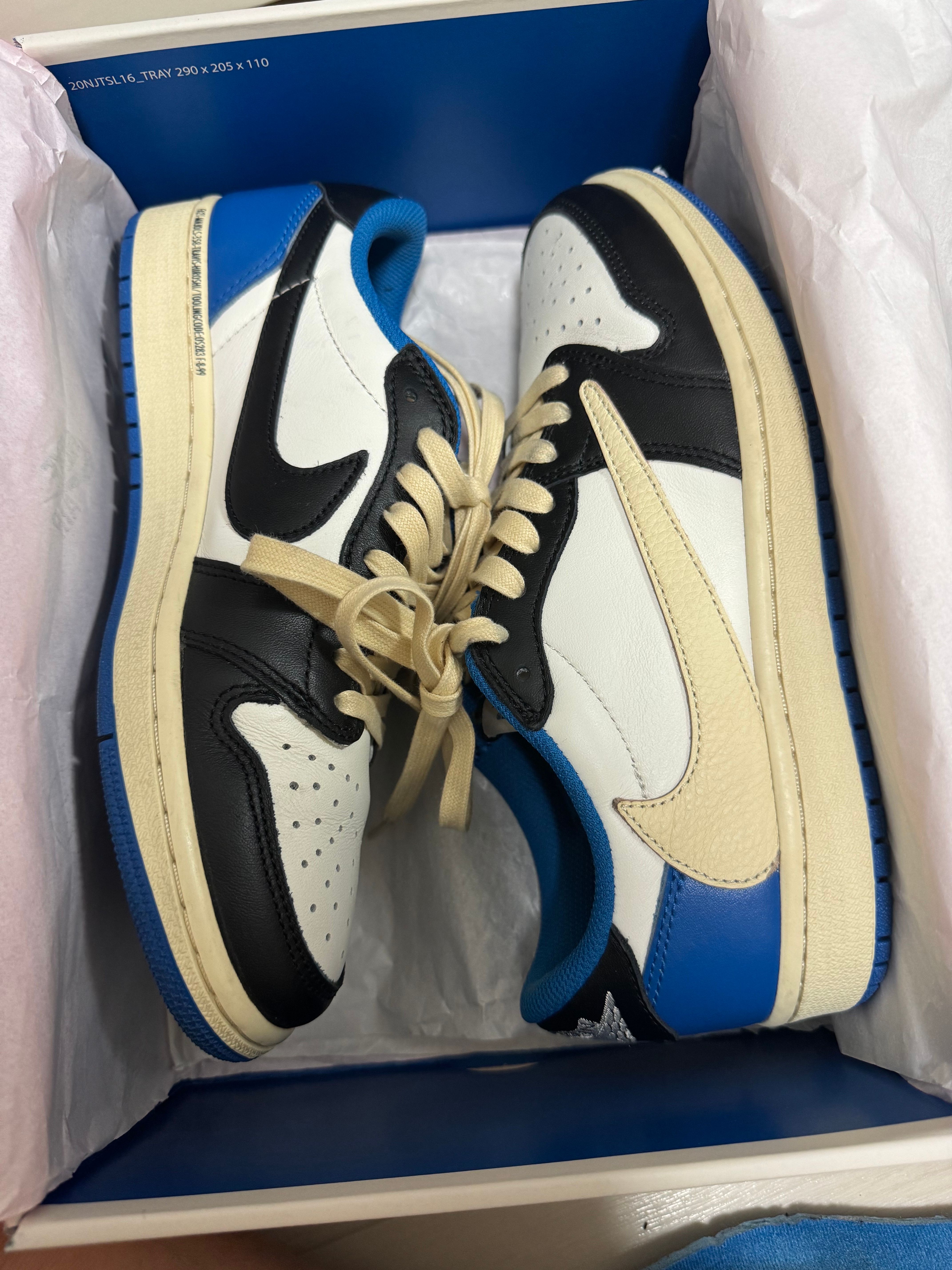 Travis Scott × fragment design × Nike Air Jordan 1 Low OG SP "Military Blue"