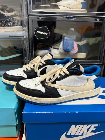 Travis Scott × fragment design × Nike Air Jordan 1 Low OG SP "Military Blue"