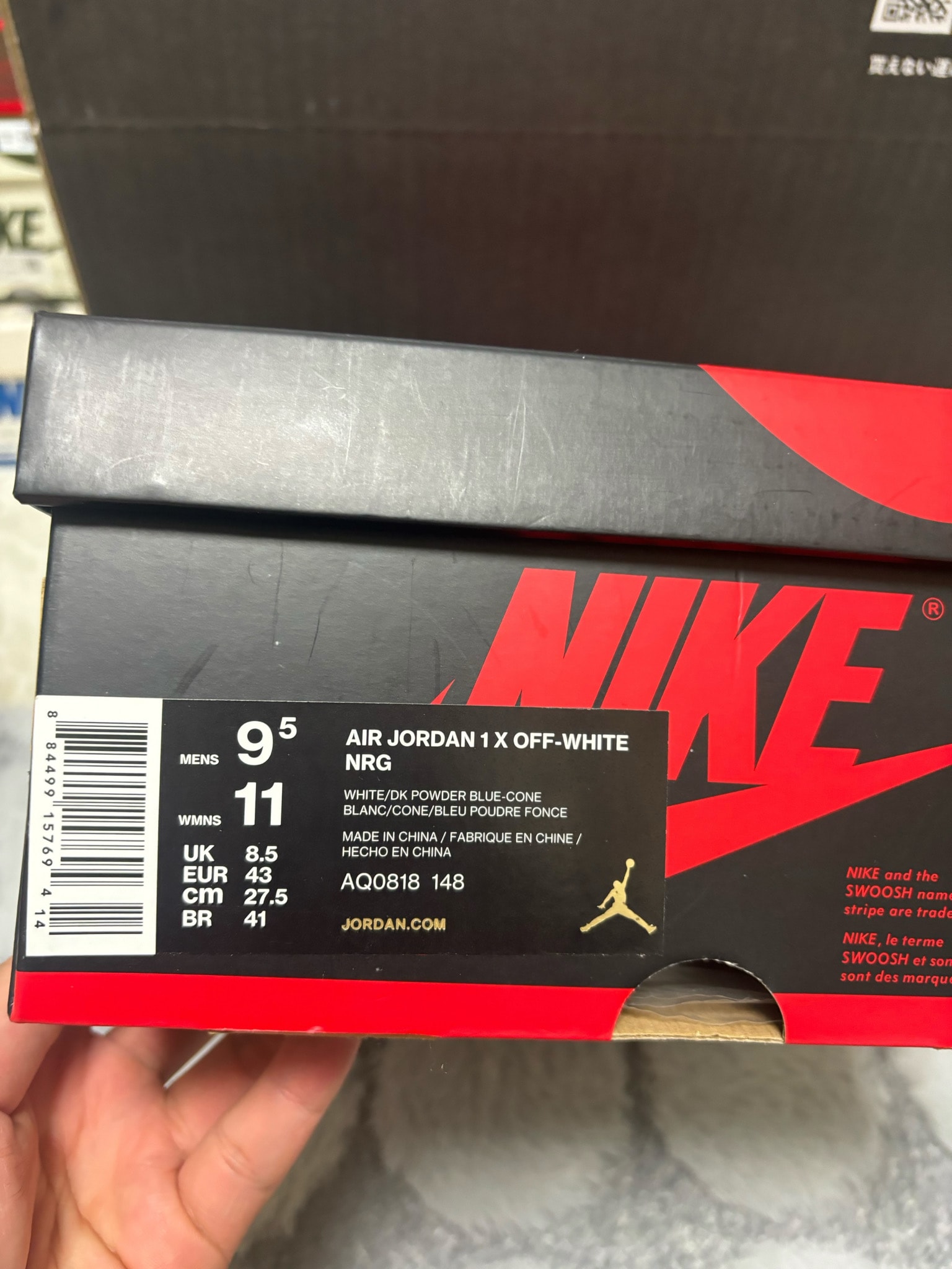 Off-White × Nike Air Jordan 1 High UNC "White/Dark Powder Blue"
