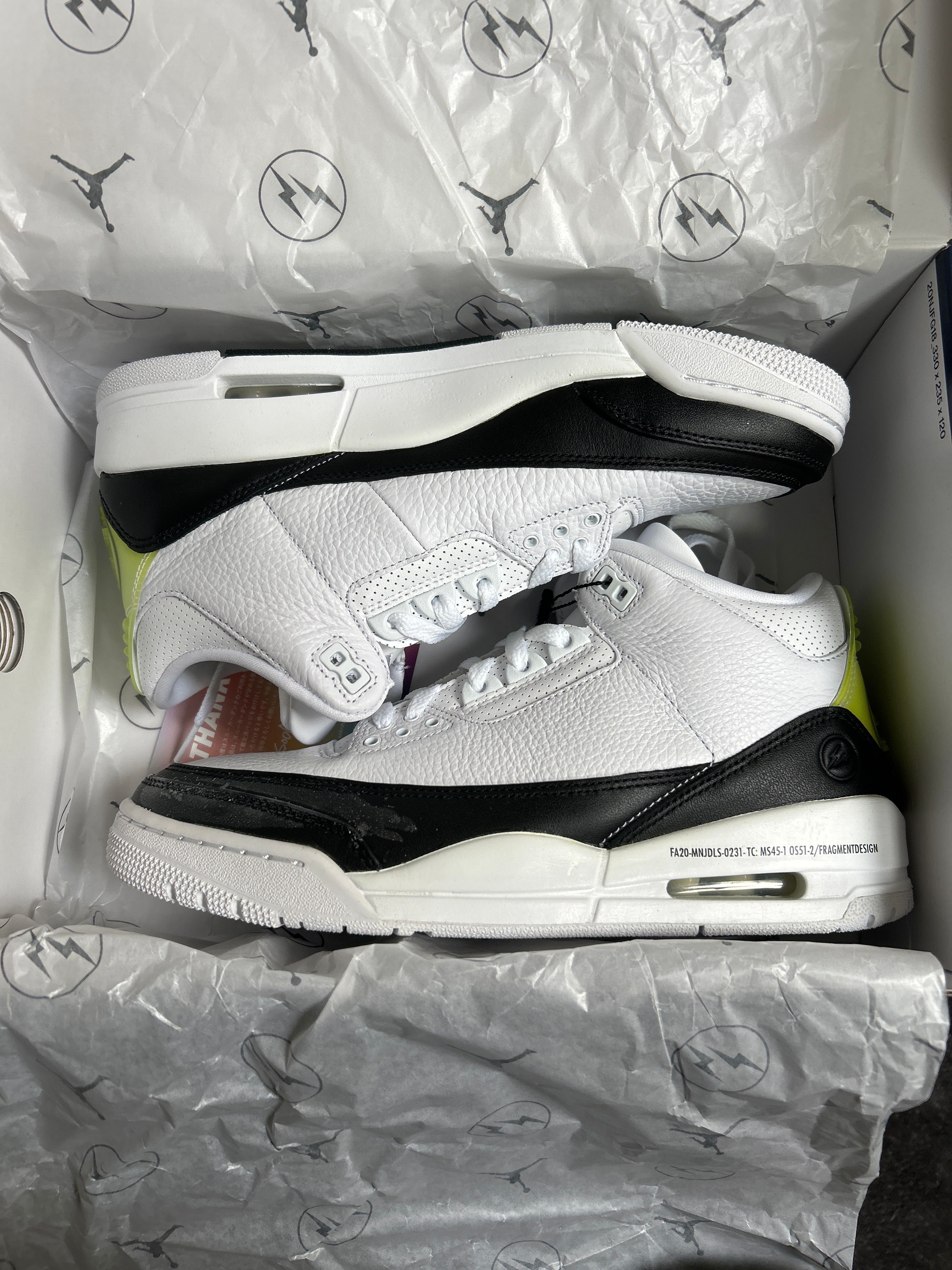 Fragment × Nike Air Jordan 3 "White/Black"