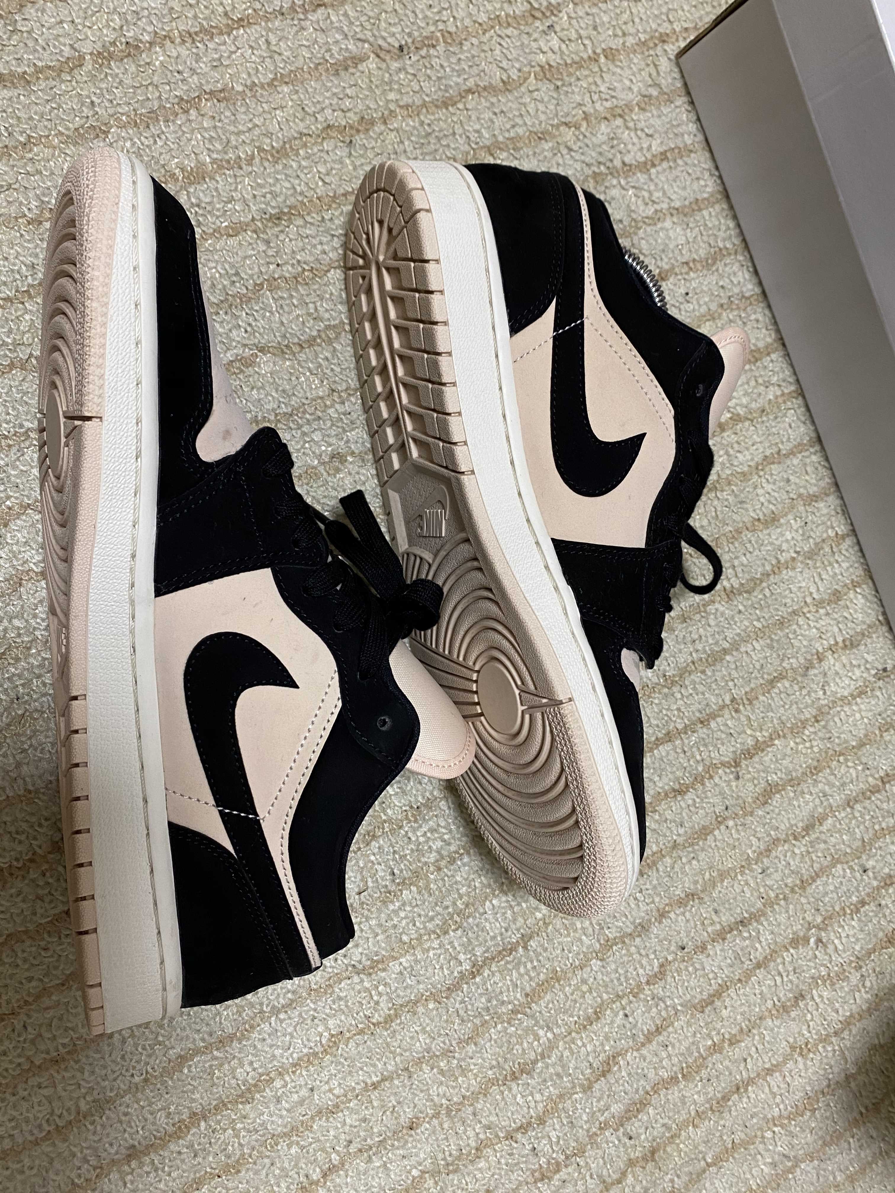 Nike Women's Air Jordan 1 Low  "Black/Guava" (White Midsole)