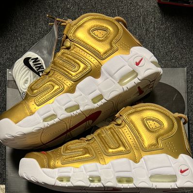 Supreme × Nike Air More Uptempo "Metallic Gold"