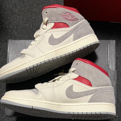 SNS×NIKE AIR JORDAN 1 MID "GREY/RED"