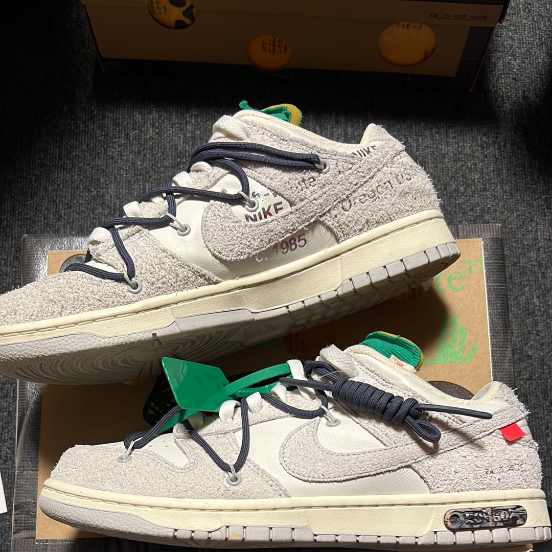 Off-White × Nike Dunk Low "Sail/Neutral Grey/Gridiron"