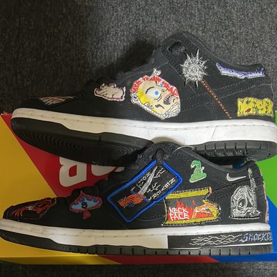 Neck face × Nike SB Dunk Low "Black/White/Multi Color"