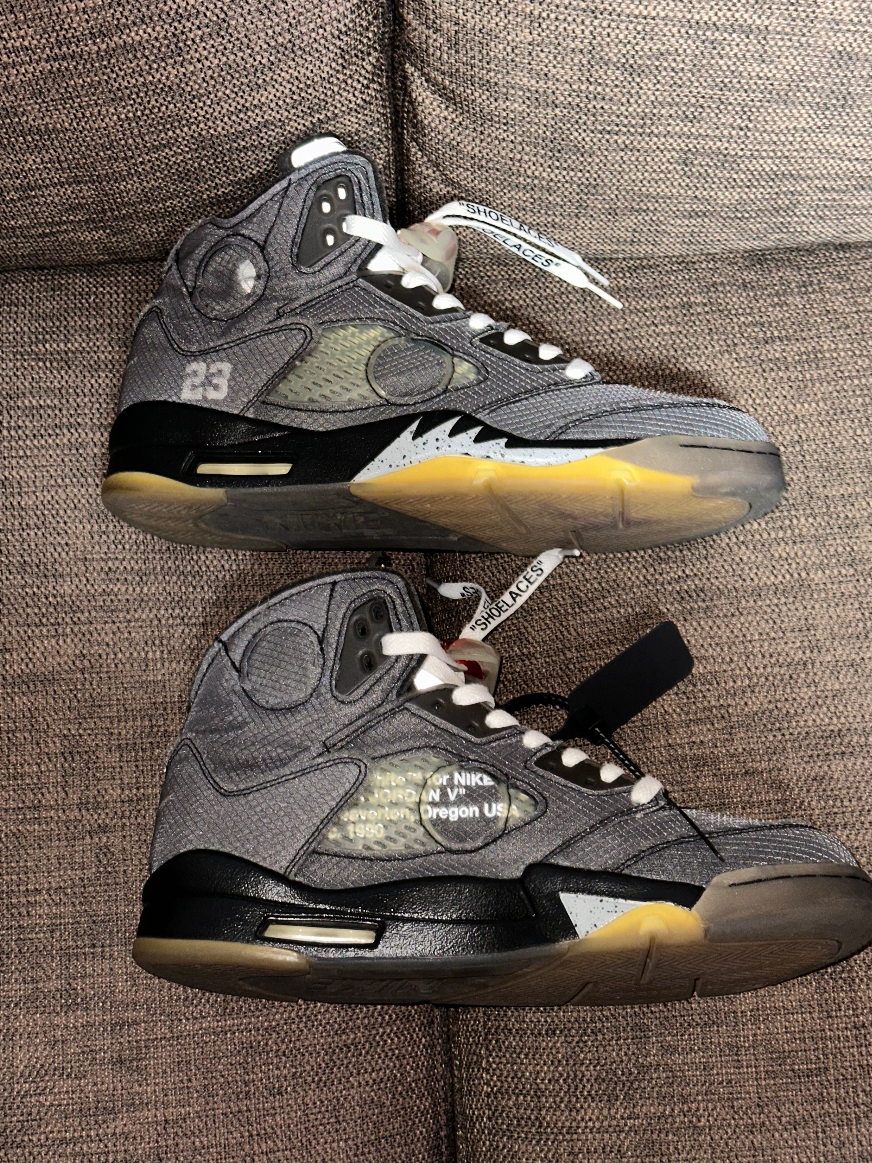 Off-White × Nike Air Jordan 5 "Black/Muslin/Fire Red"