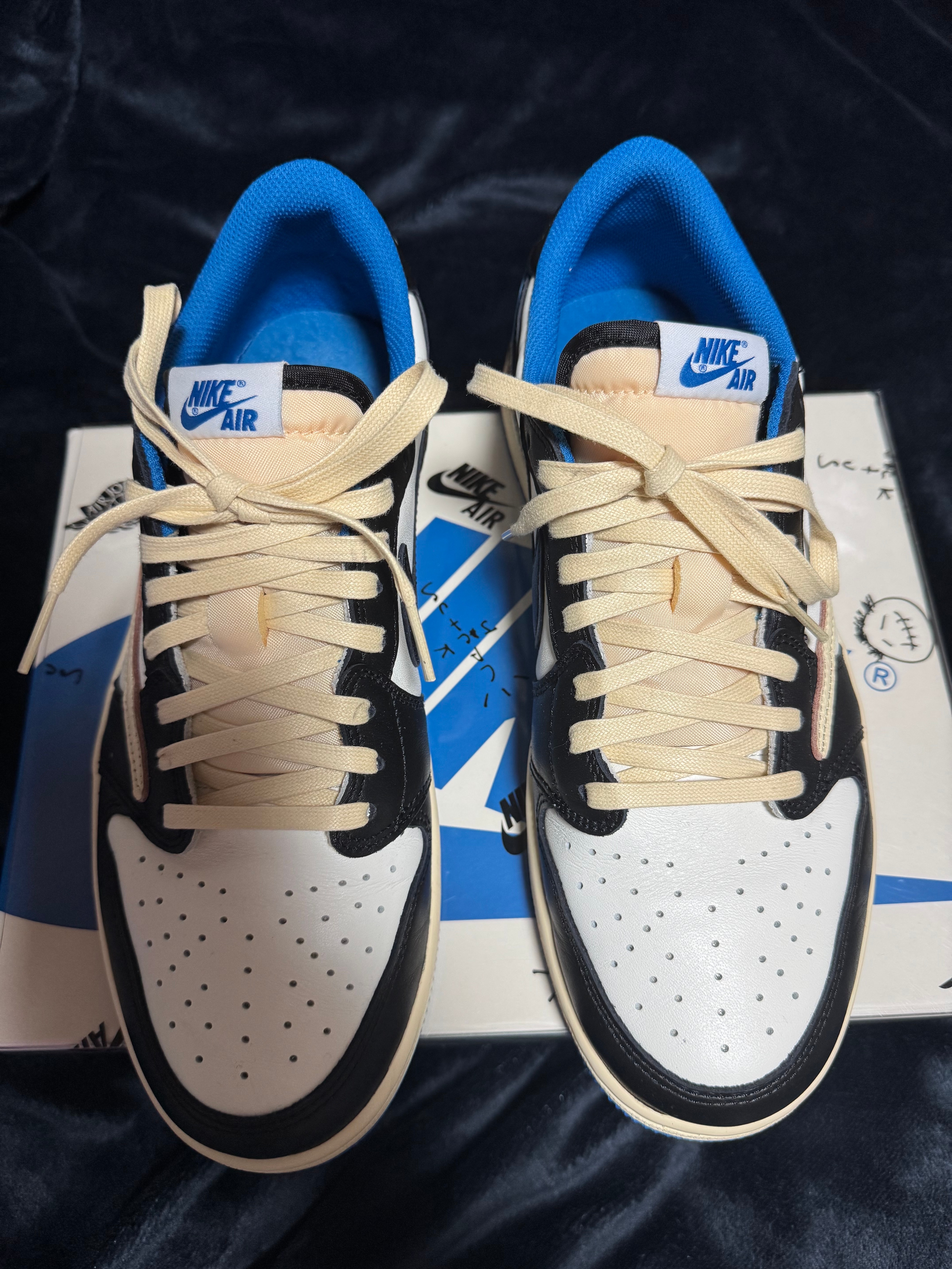 Travis Scott × fragment design × Nike Air Jordan 1 Low OG SP "Military Blue"