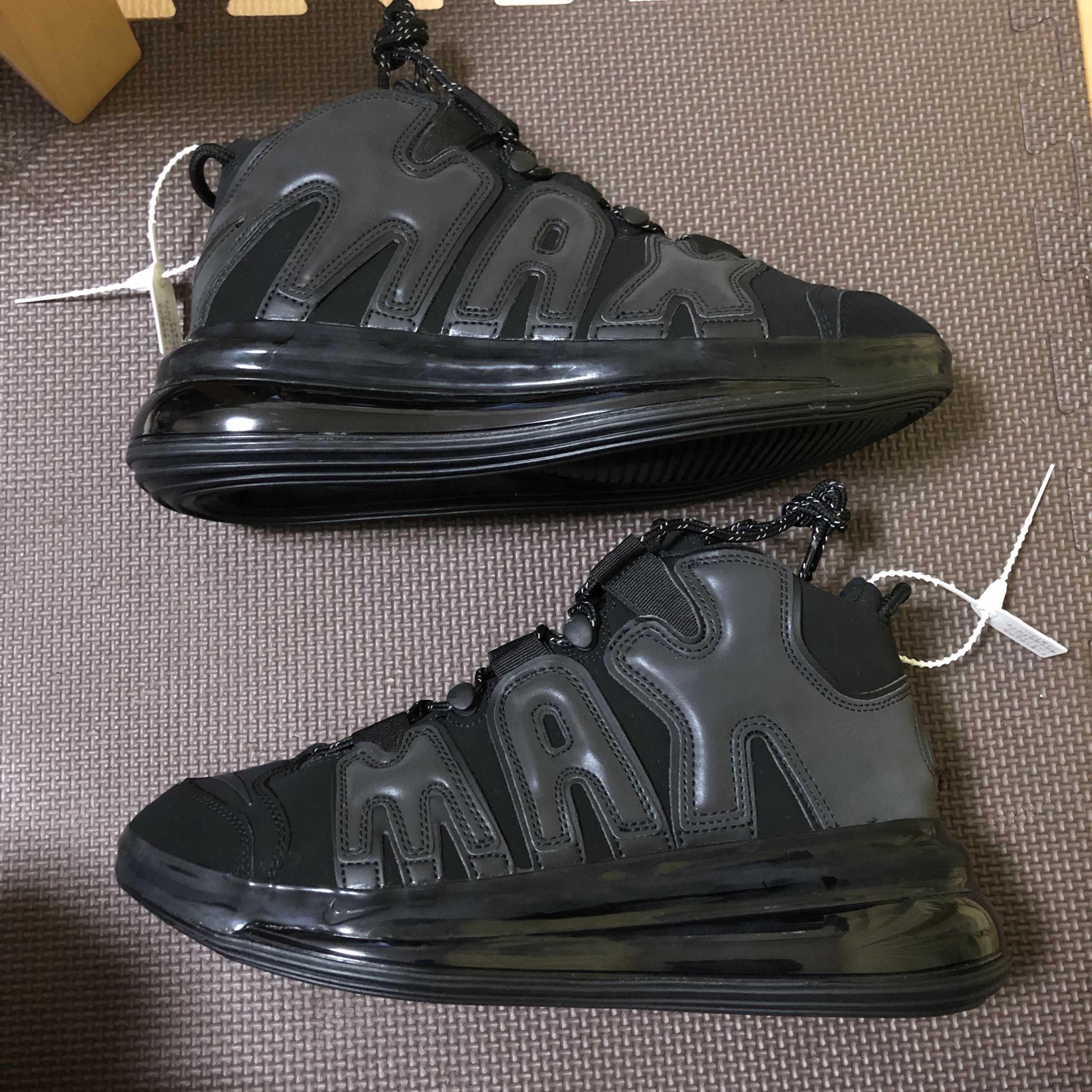 NIKE AIR MORE UPTEMPO 720 BLACK / METALLIC BLACK