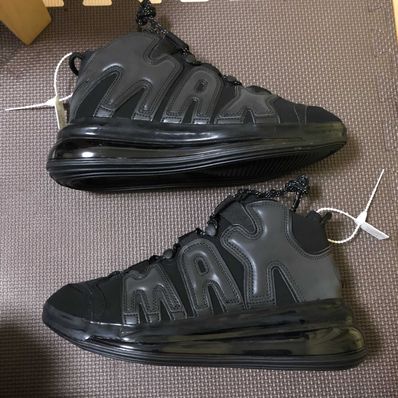 NIKE AIR MORE UPTEMPO 720 BLACK / METALLIC BLACK