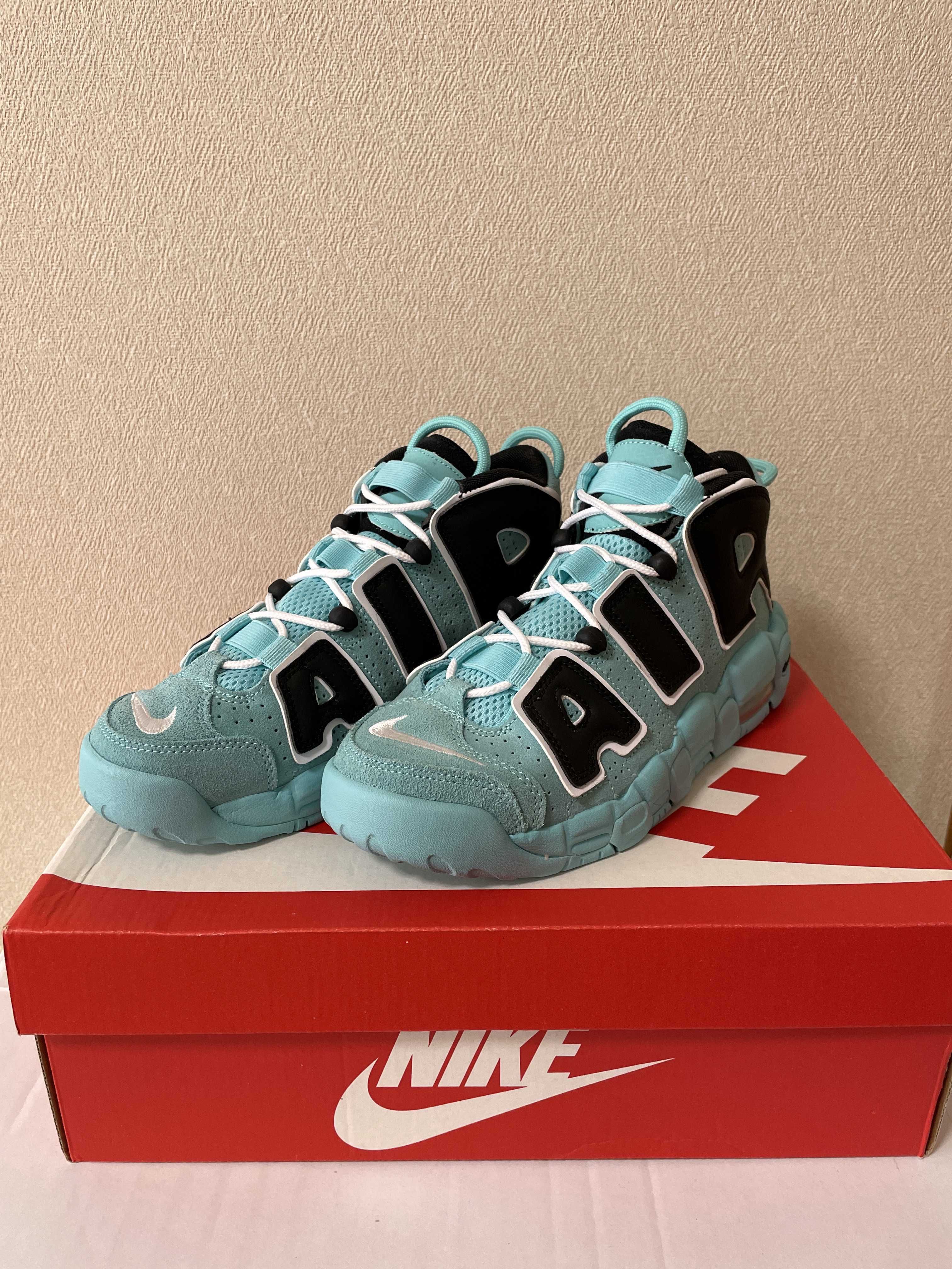 NIKE AIR MORE UPTEMPO GS "LIGHT AQUA / BLACK / WHITE"