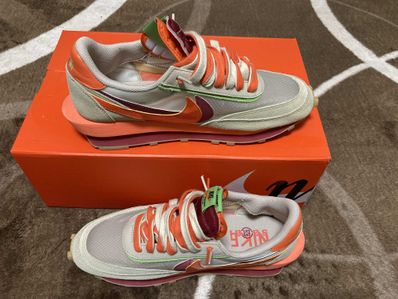 CLOT × Sacai × Nike LD Waffle "Orange Blaze"