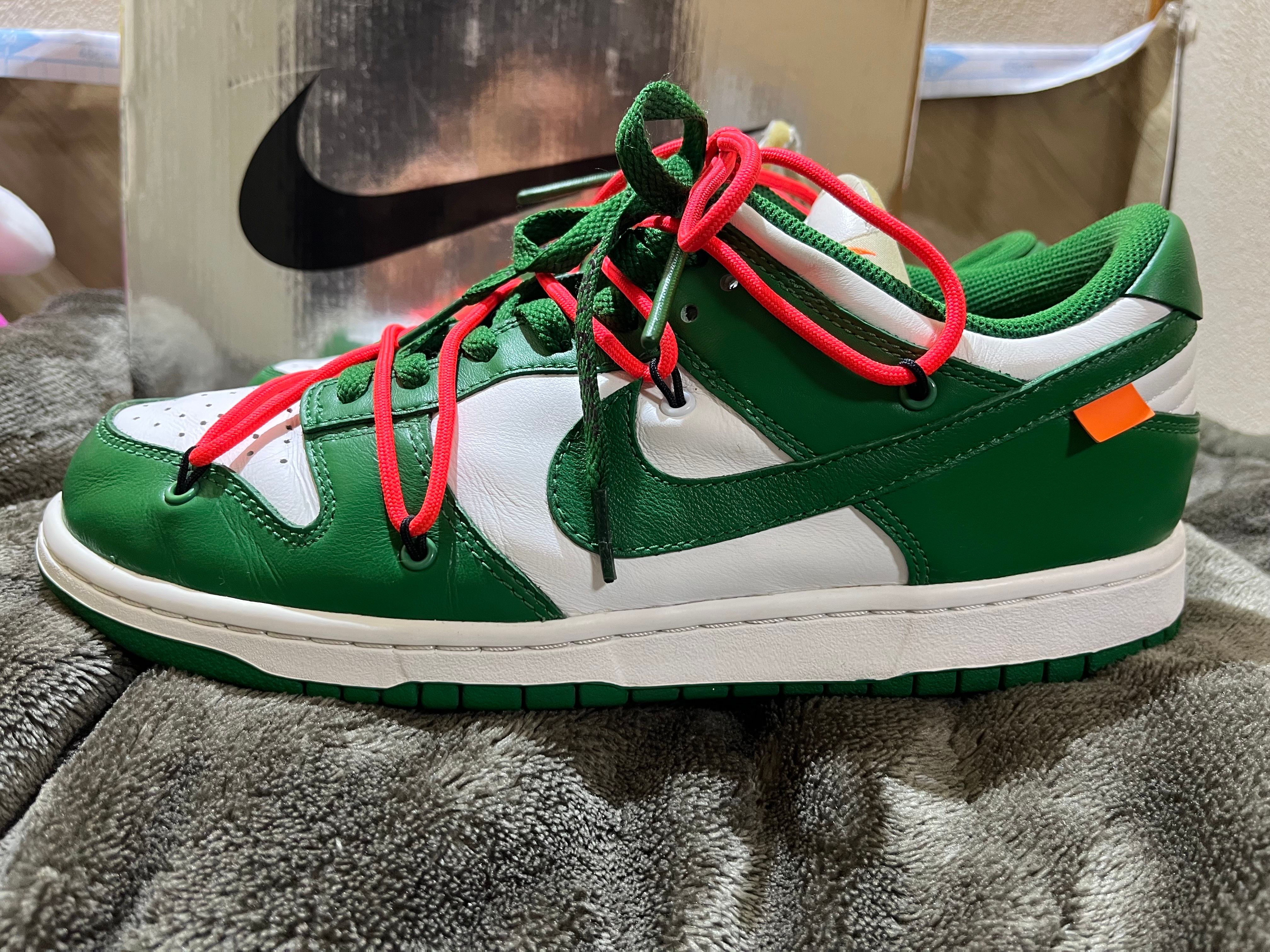 Off-White × Nike Dunk Low "White/Pine Green"