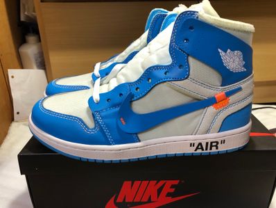 Off-White × Nike Air Jordan 1 High UNC "White/Dark Powder Blue"