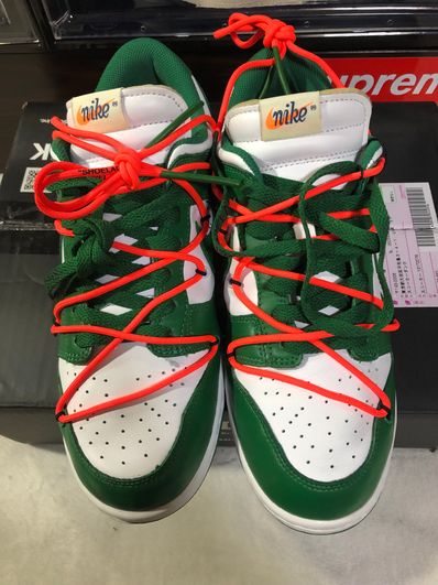 Off-White × Nike Dunk Low "White/Pine Green"