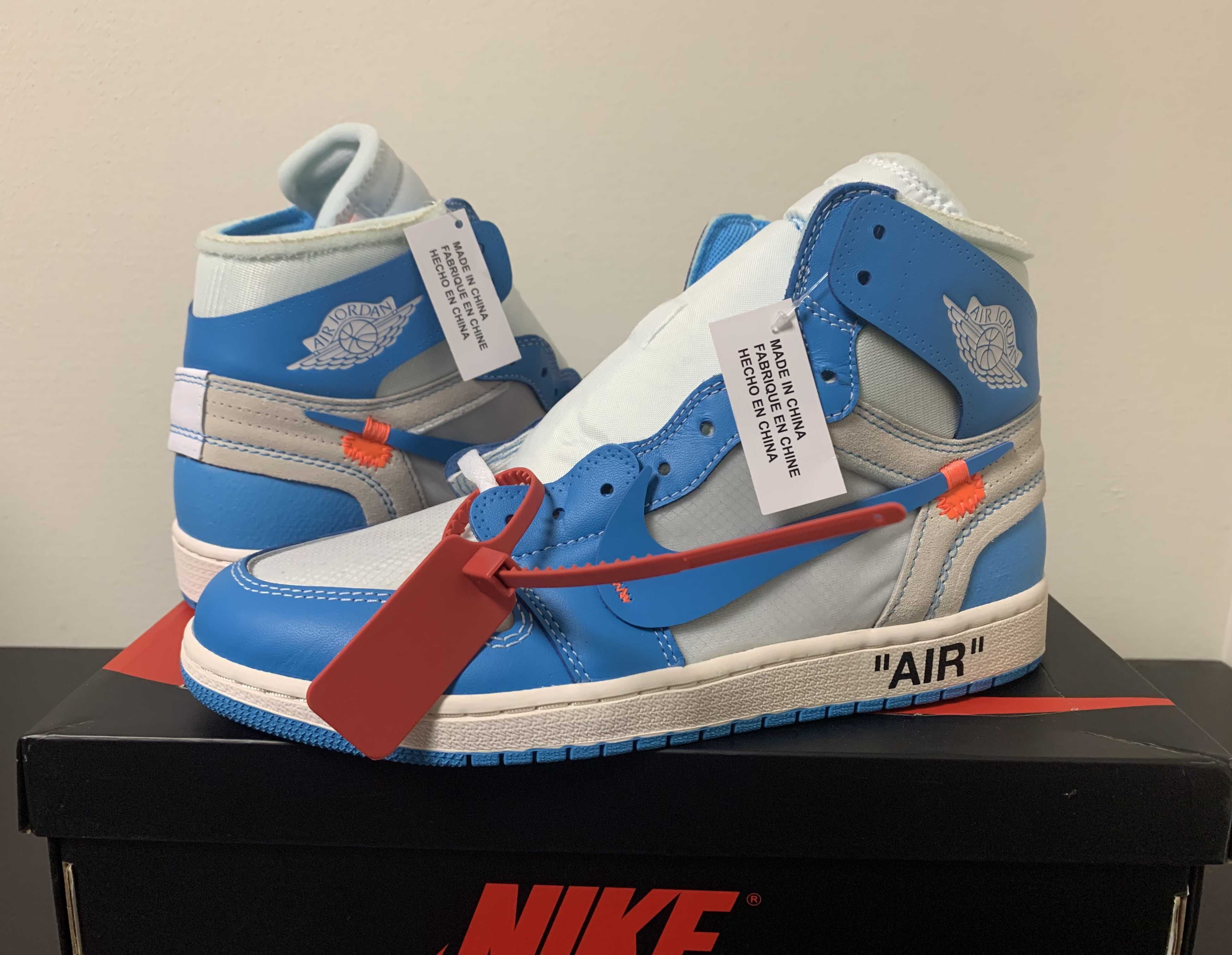 Off-White × Nike Air Jordan 1 High UNC "White/Dark Powder Blue"