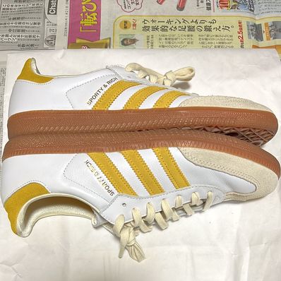 Sporty & Rich × adidas Samba OG "White/Bold Gold"