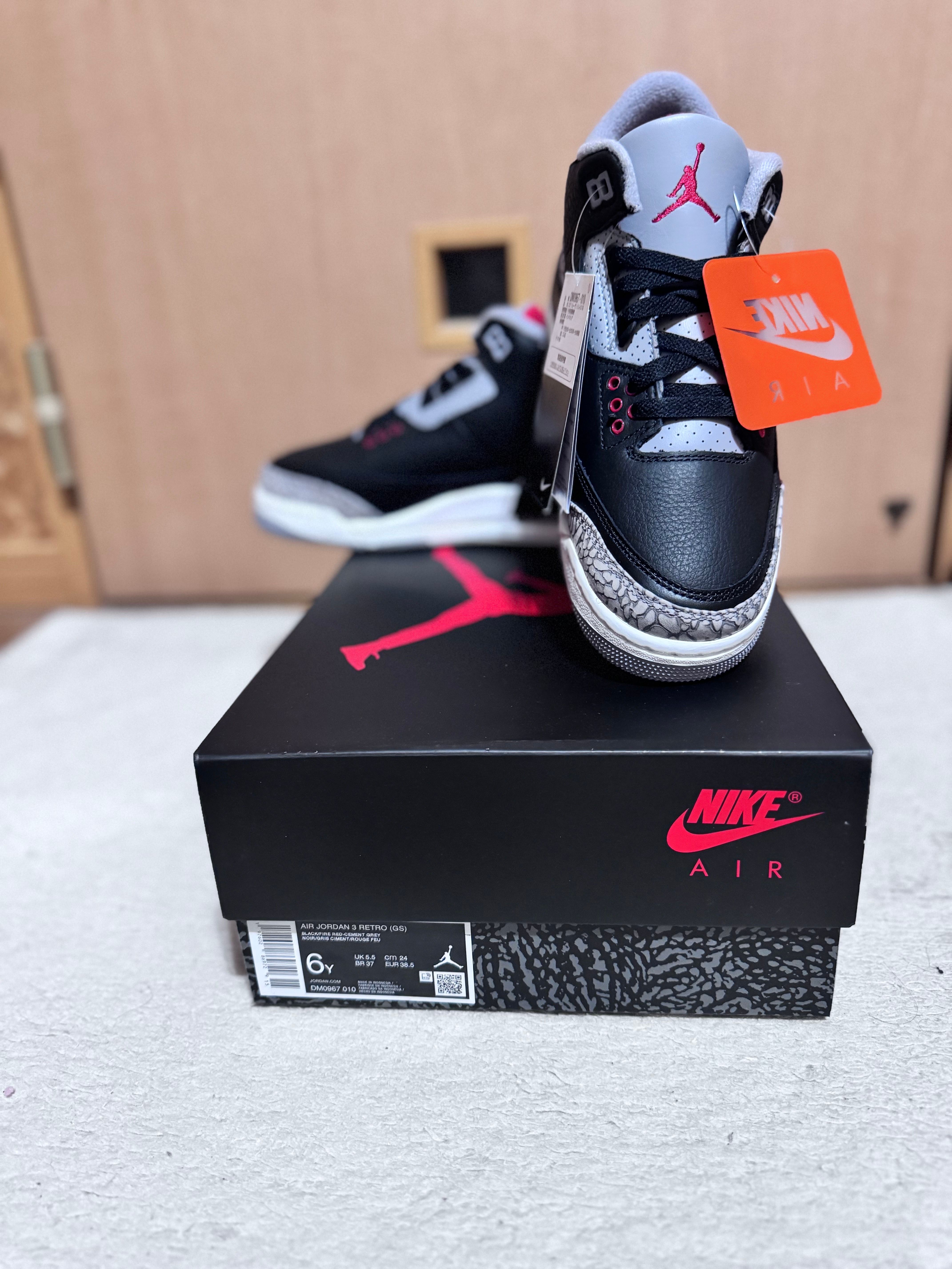 Nike GS Air Jordan 3 Retro "Black Cement" (2024)