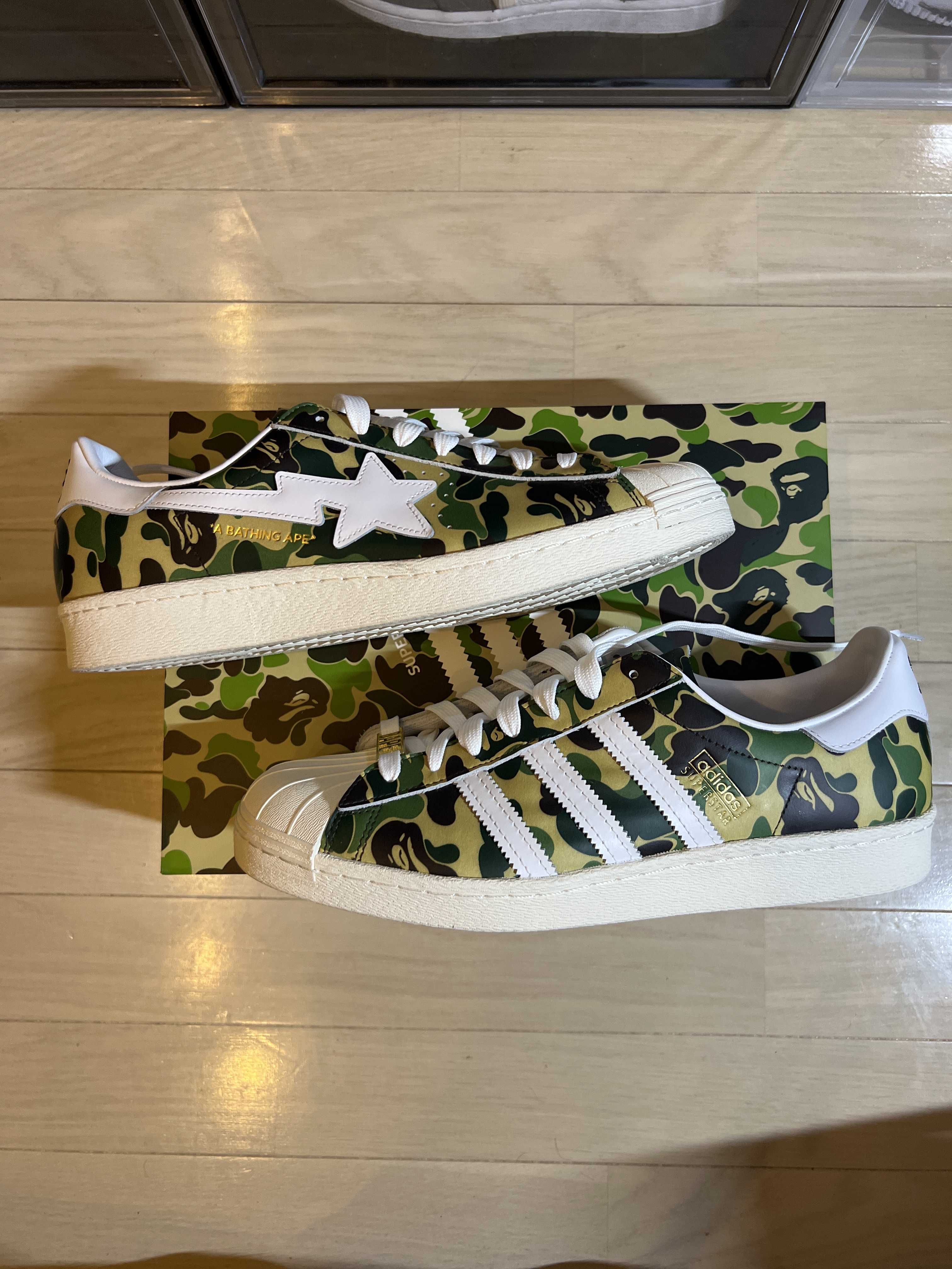 A BATHING APE®︎ × adidas Superstar 80's "Green Camo"