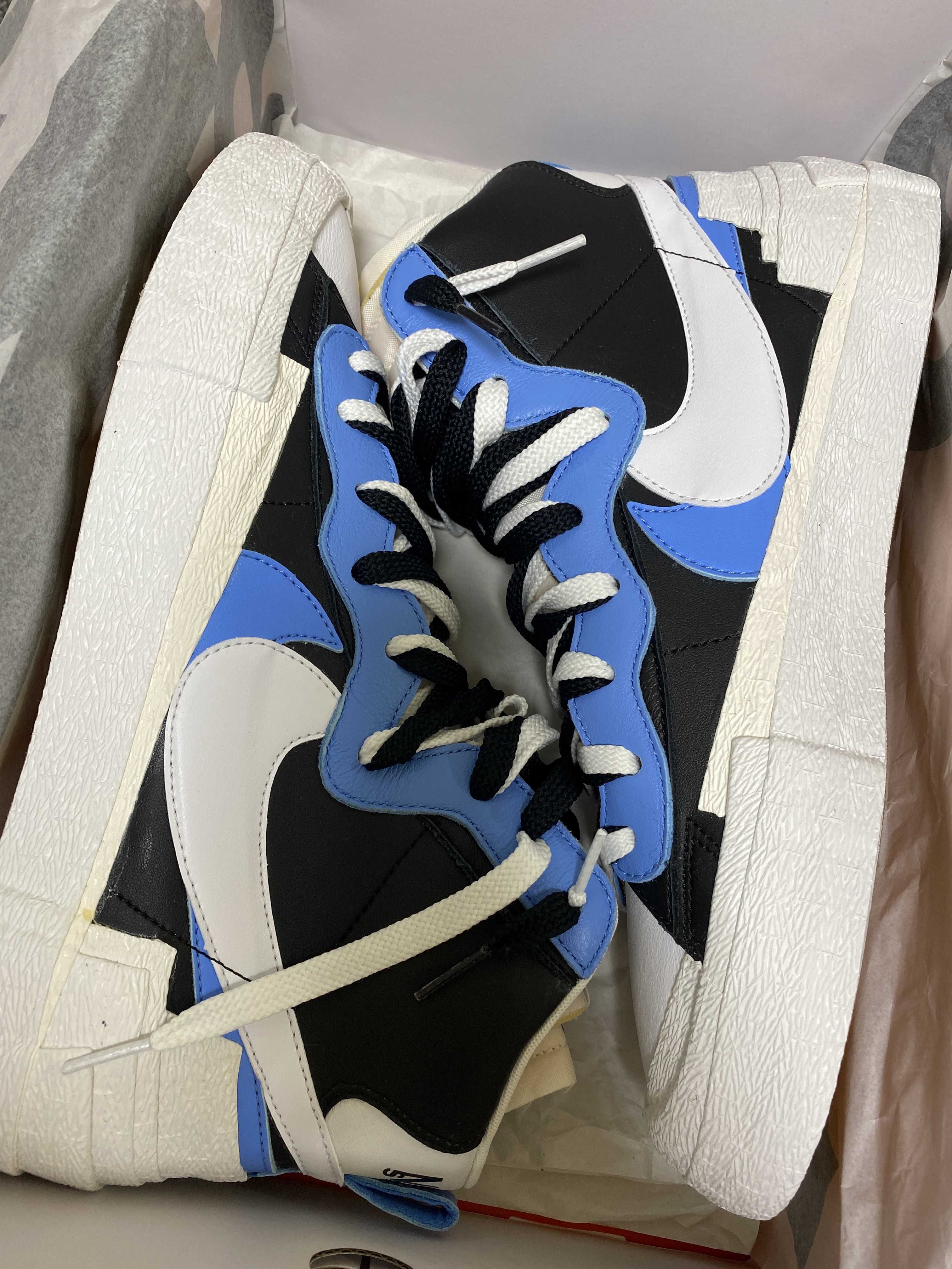 sacai × NIKE BLAZER MID "BLACK / BLUE"