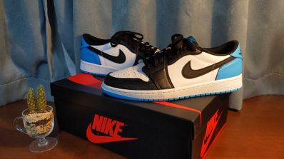 Nike Air Jordan 1 Low OG "Black and Dark Powder Blue/UNC"