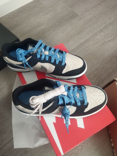 Nike Women's Dunk Low "Beige/Black and Metallic Silver"