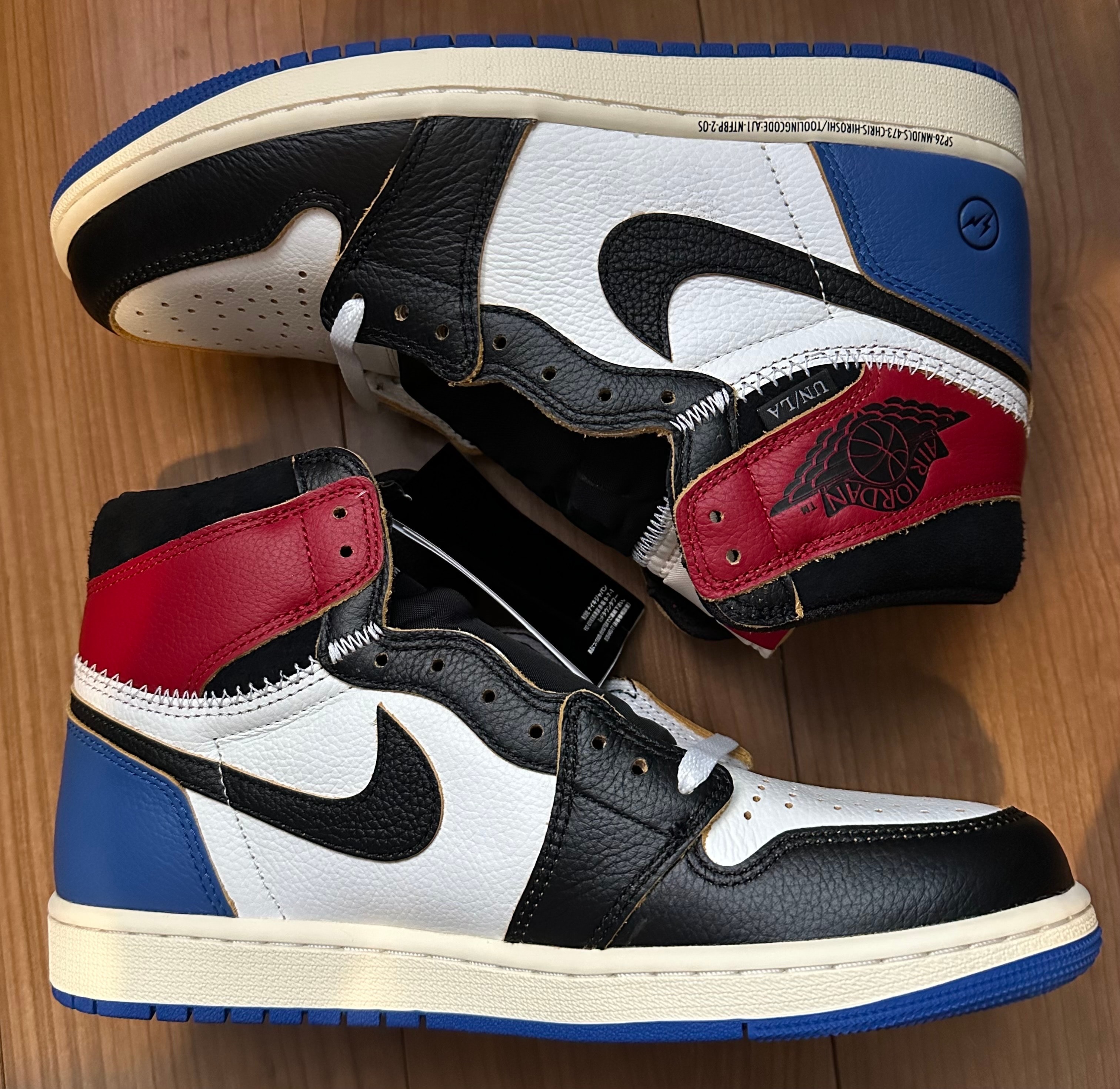 fragment design × UNION × Nike Air Jordan 1 High OG "Black/Varsity Red"