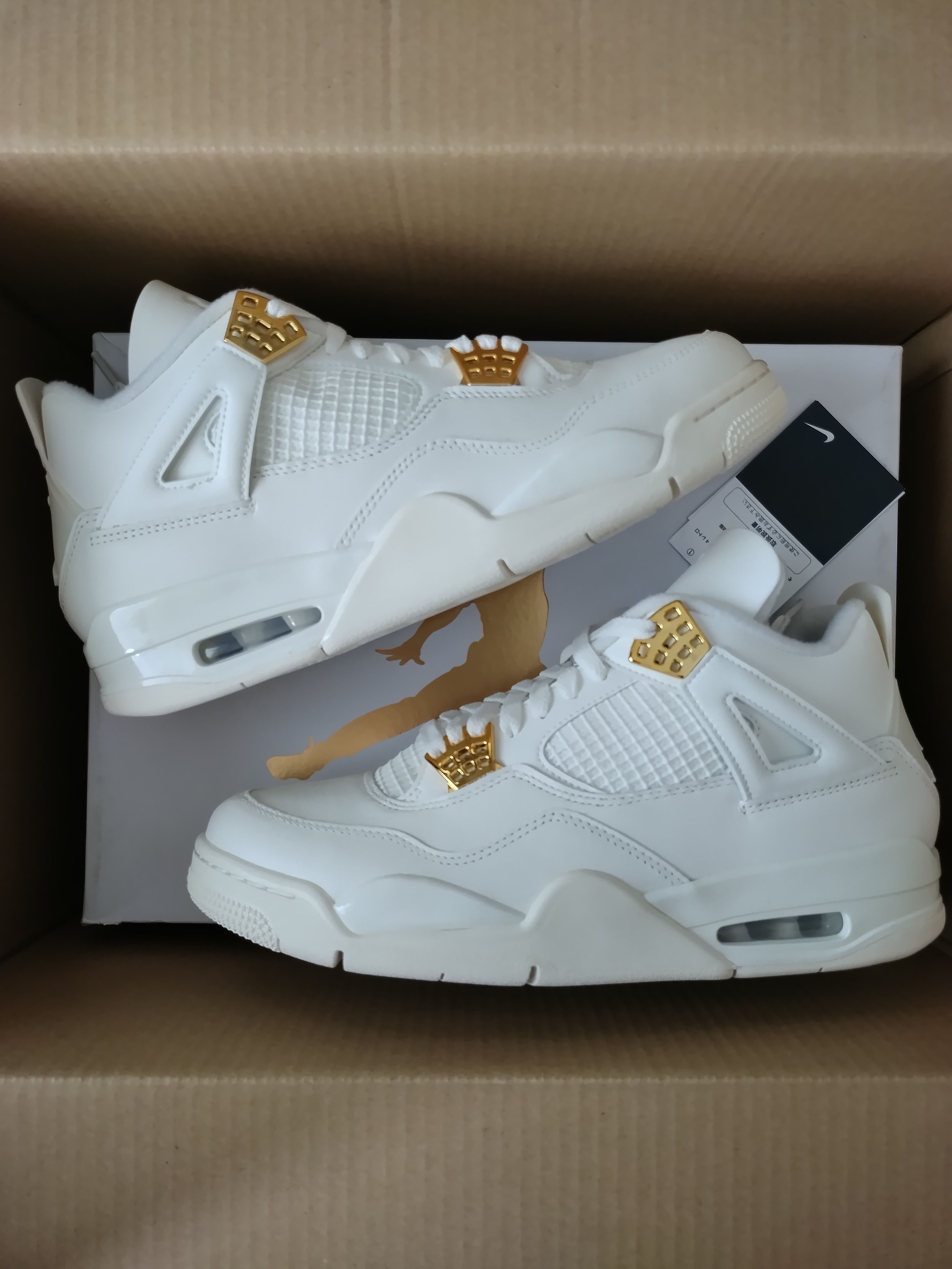 Nike Women's Air Jordan 4 Retro "White & Gold"