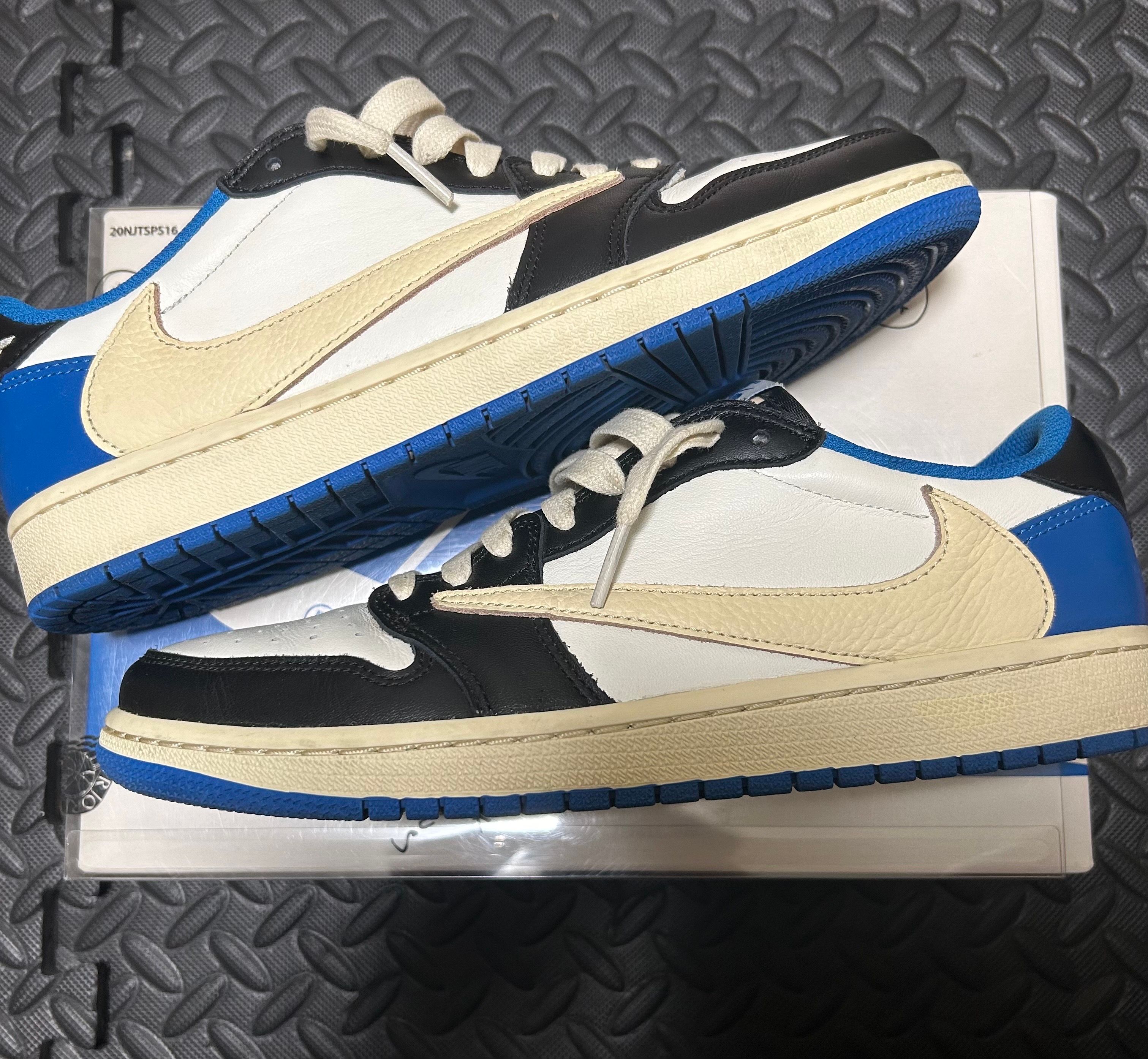 Travis Scott × fragment design × Nike Air Jordan 1 Low OG SP "Military Blue"