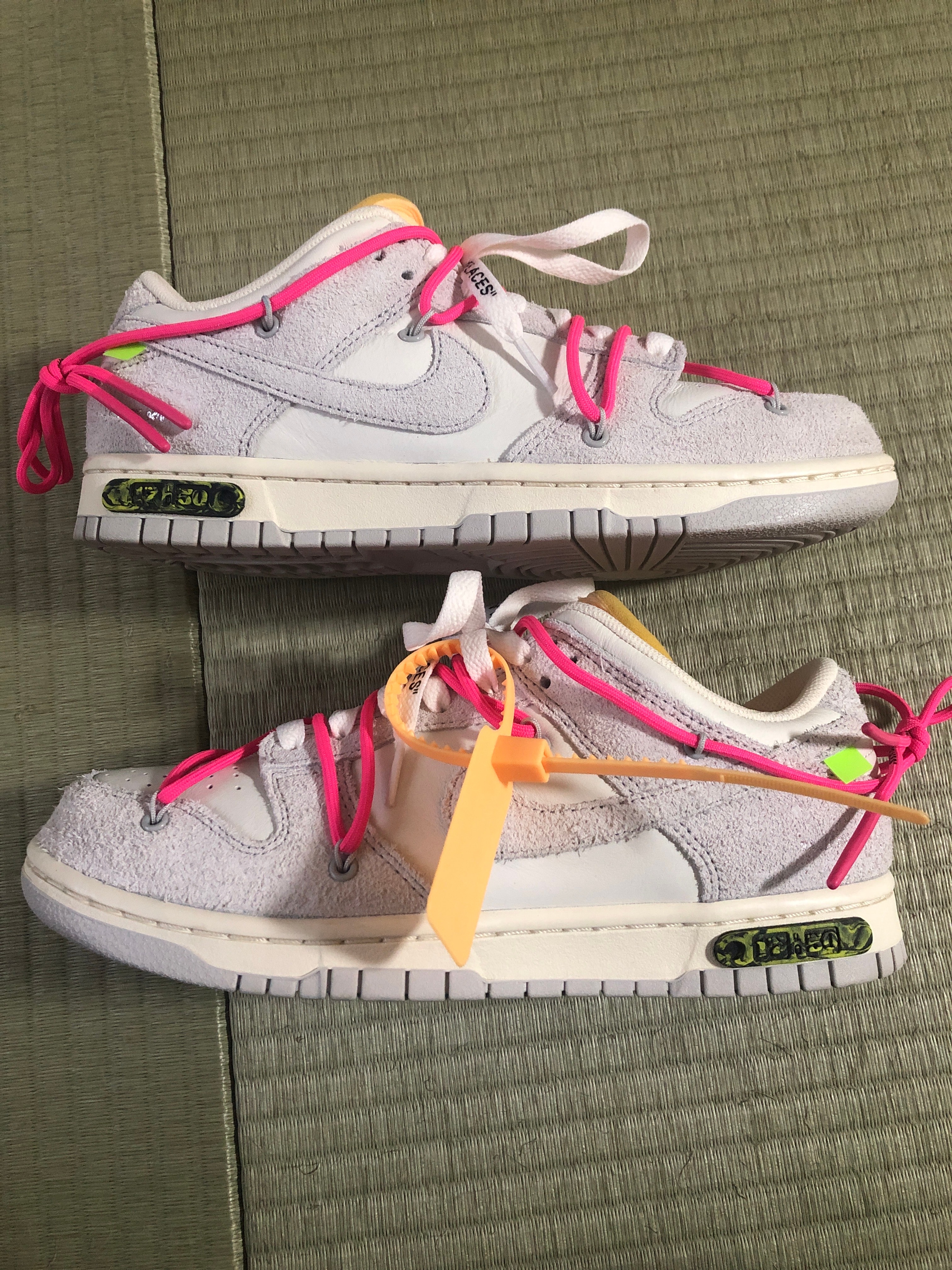 Off-White × Nike Dunk Low "Sail/Neutral Gray/Hyper Pink"