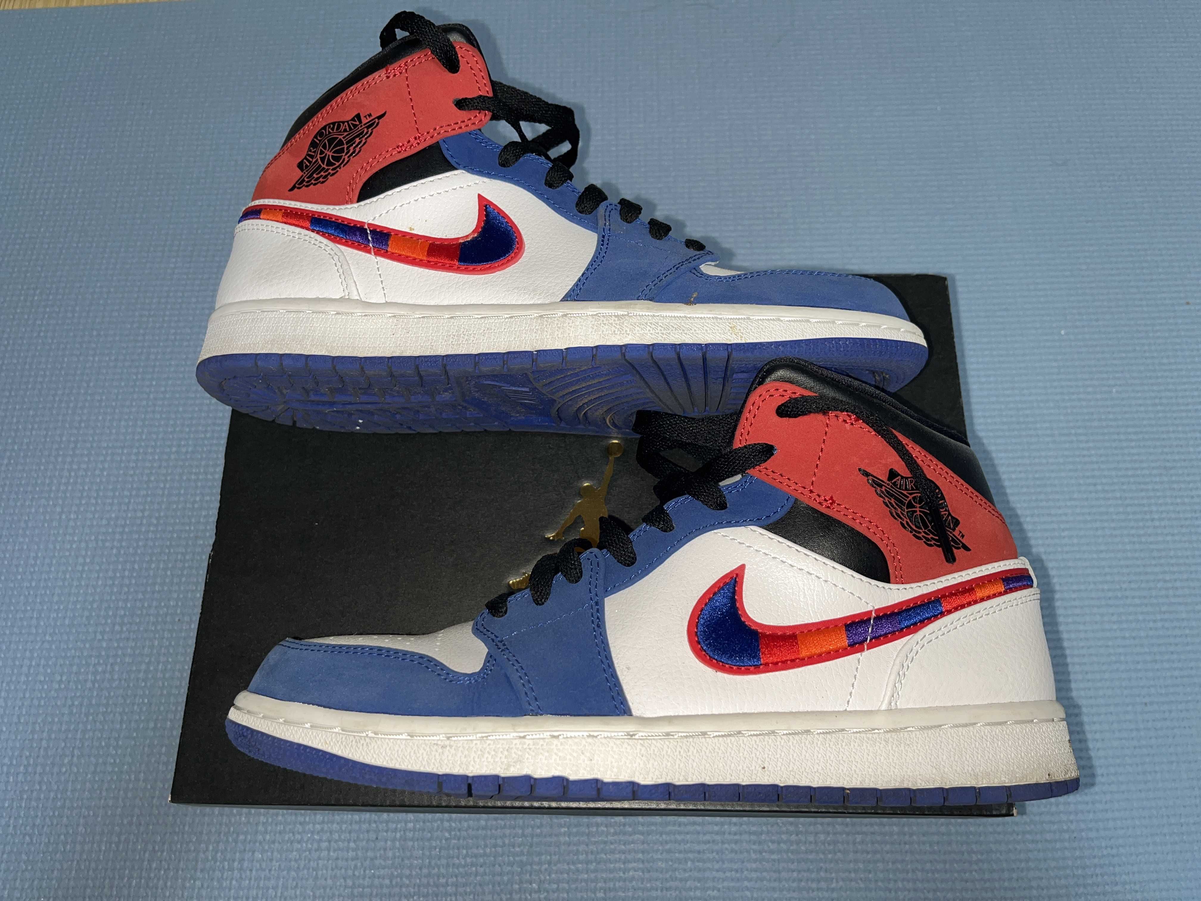 NIKE AIR JORDAN 1 MID "WHITE/BLUE/RED"