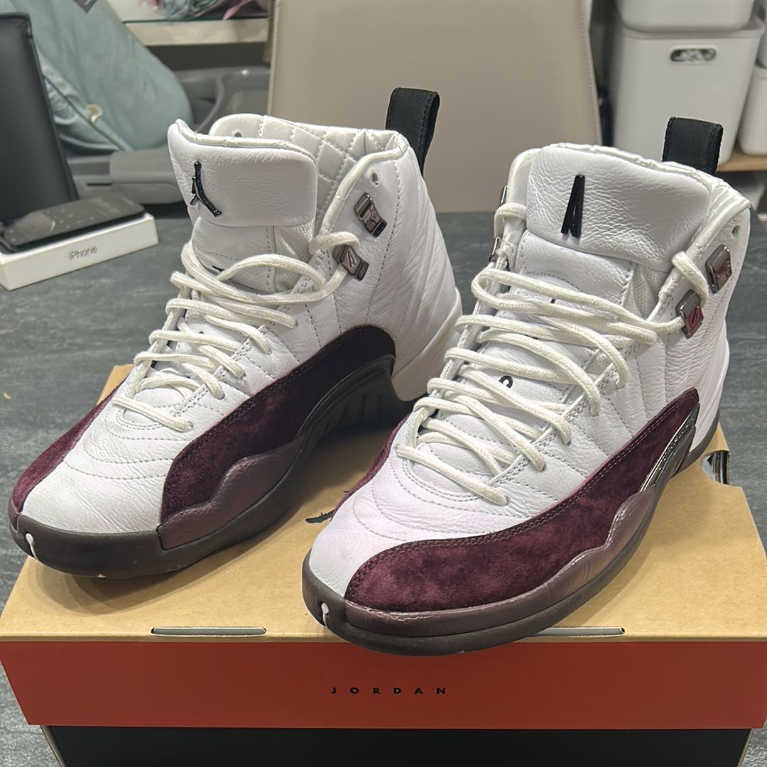 A Ma Maniere × Nike Women's Air Jordan 12 "White and Burgundy Crush"