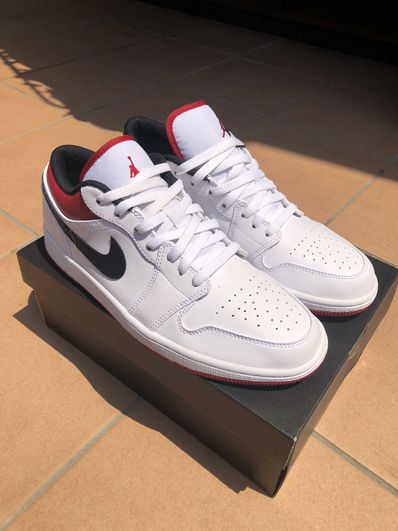 NIKE AIR JORDAN 1 LOW "WHITE/UNIVERSITY RED/BLACK"