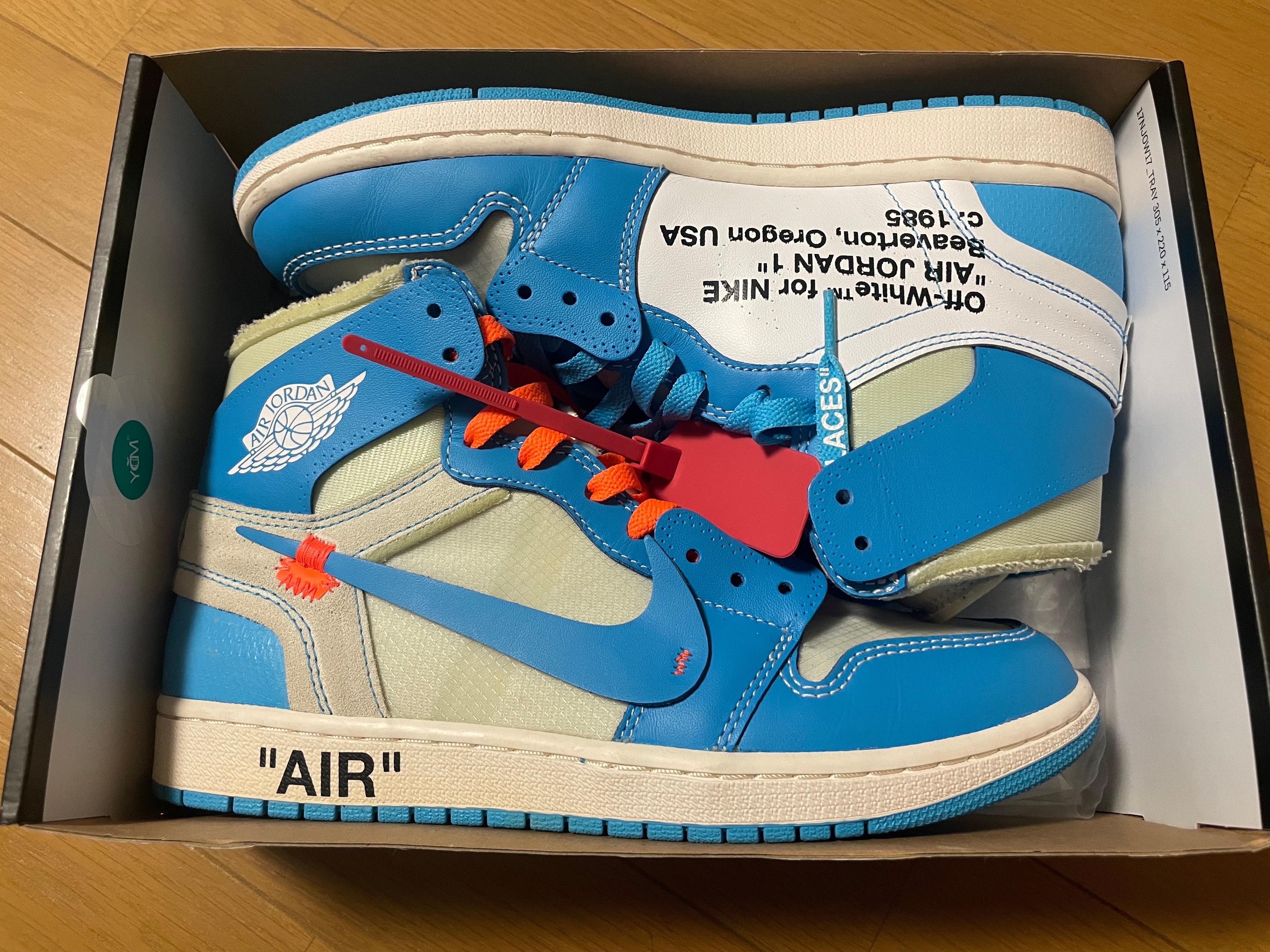 Off-White × Nike Air Jordan 1 High UNC "White/Dark Powder Blue"